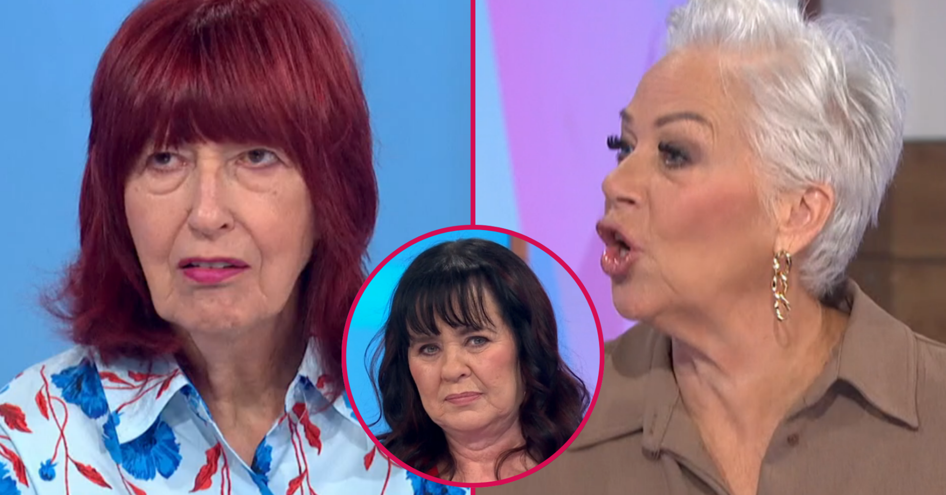 Janet Street-Porter and Denise Welch arguing on Loose Women and Coleen Nolan inset