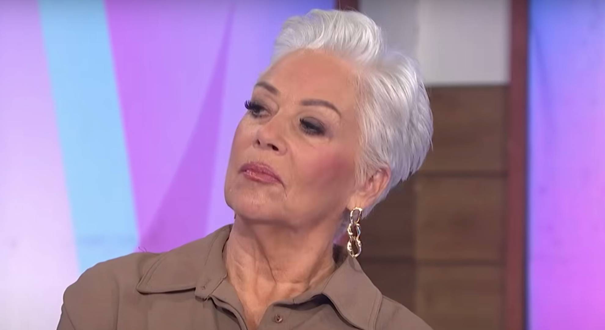 Denise Welch appears unimpressed