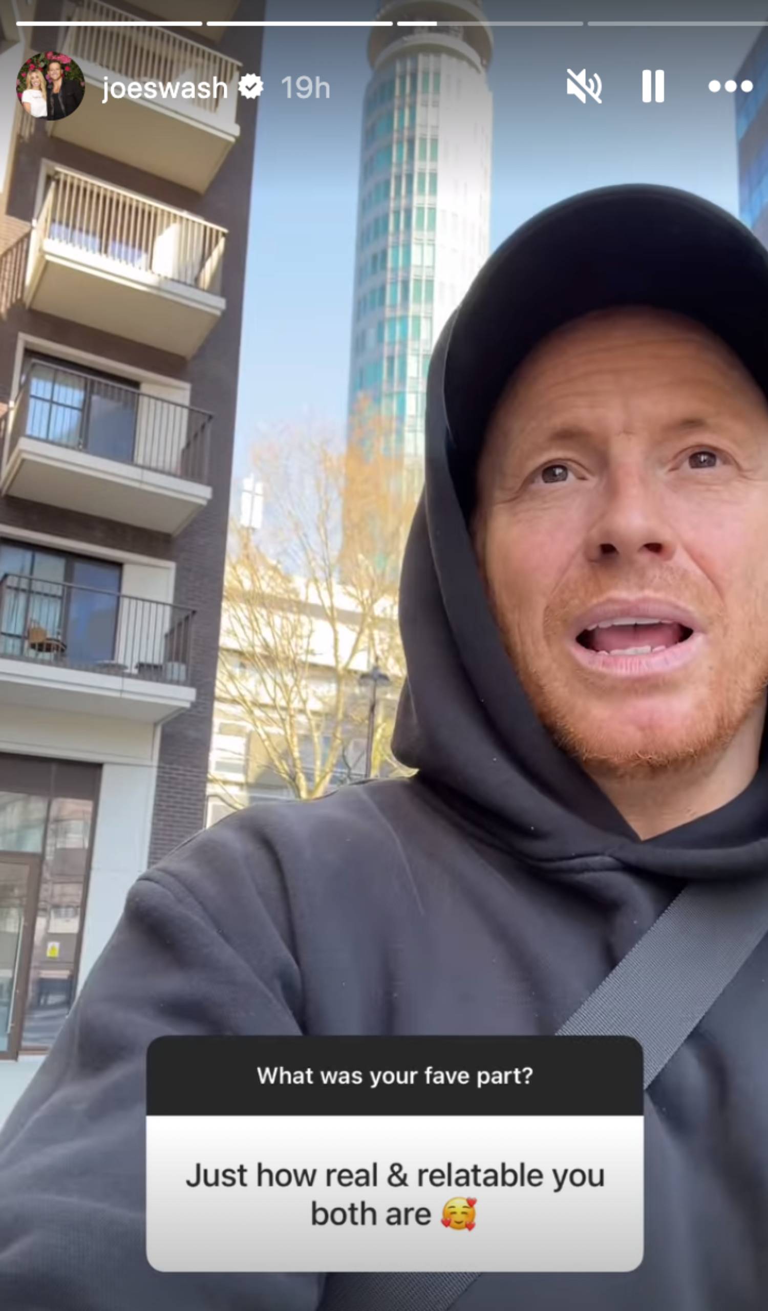 Joe Swash looks concerned