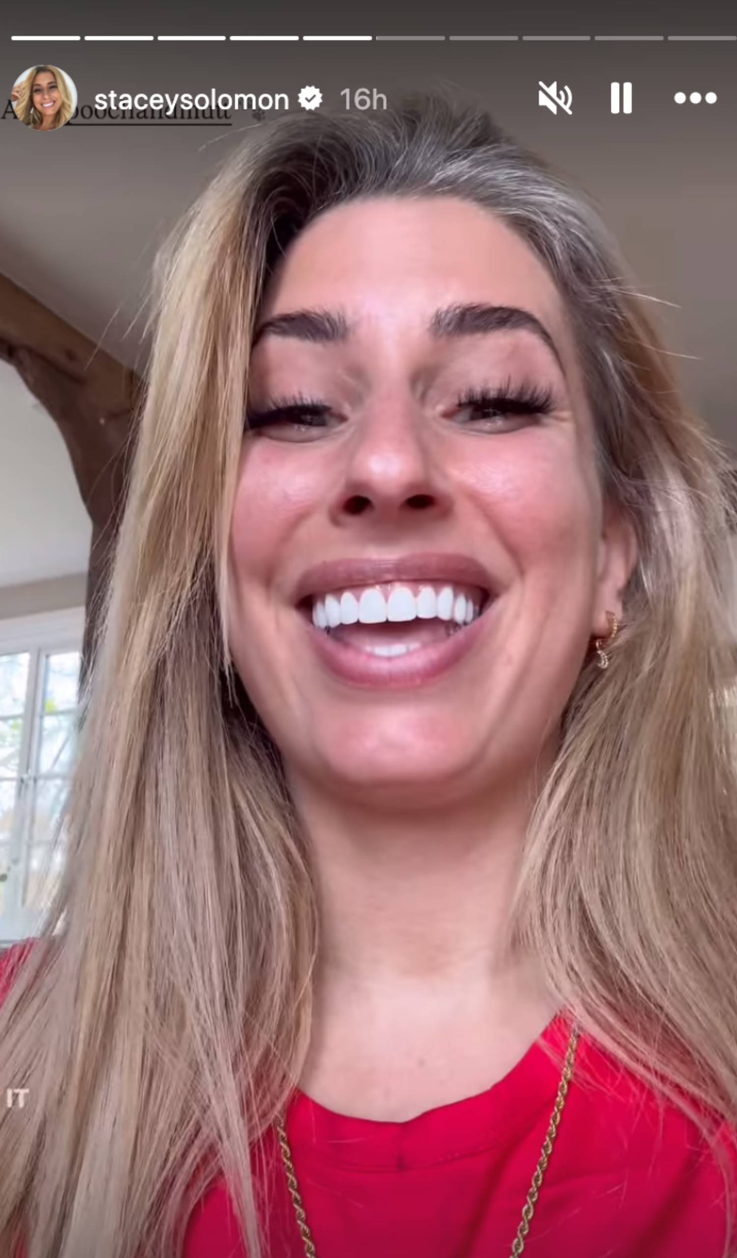 Stacey Solomon smiles