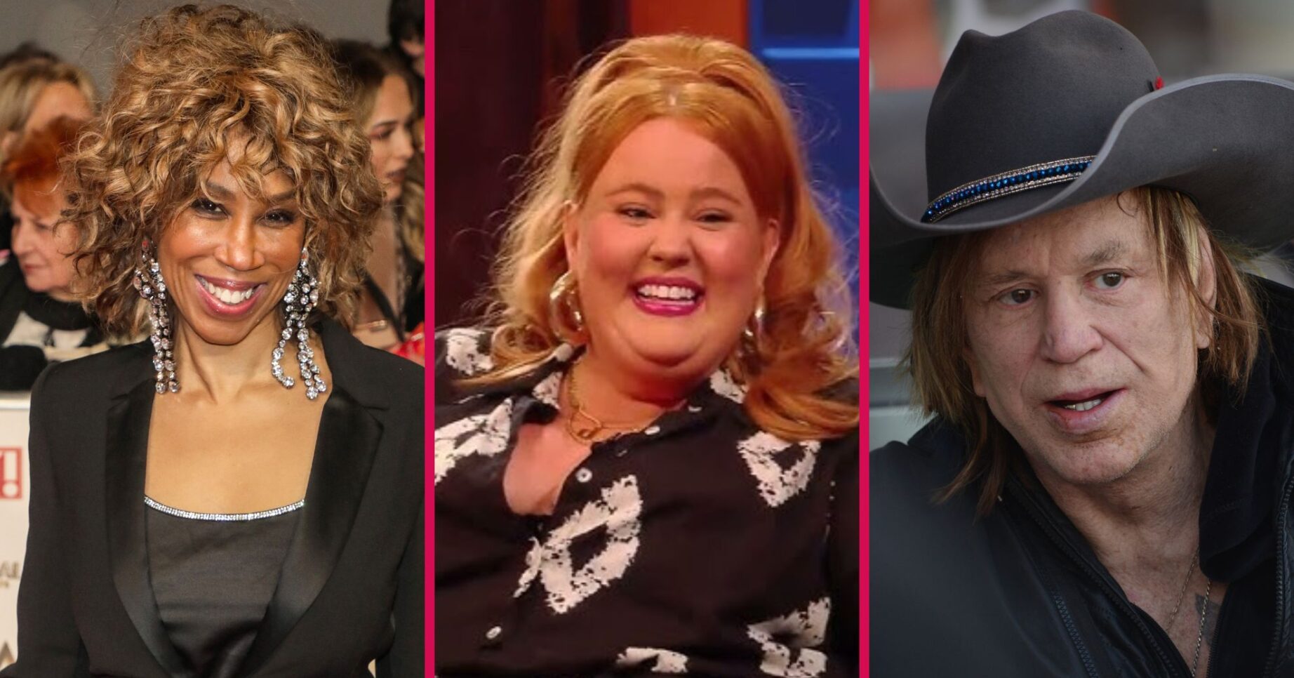 Trisha Goddard, Donna Preston, and Mickey Rourke smiling