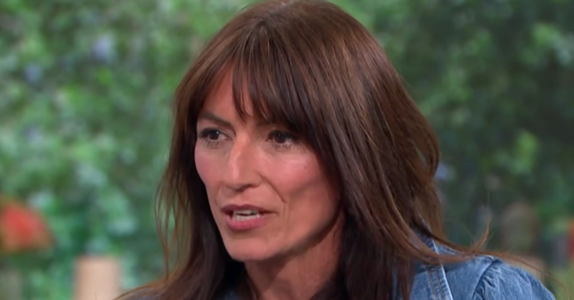 Davina McCall looking serious