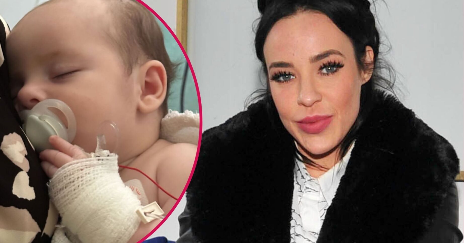 Stephanie Davis holds her baby