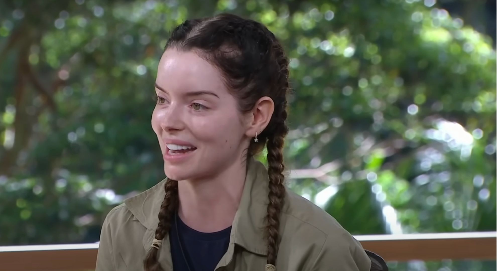 Maura Higgins smiling on I'm A Celebrity 