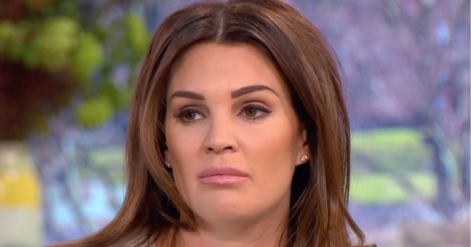 Danielle Lloyd looking serious