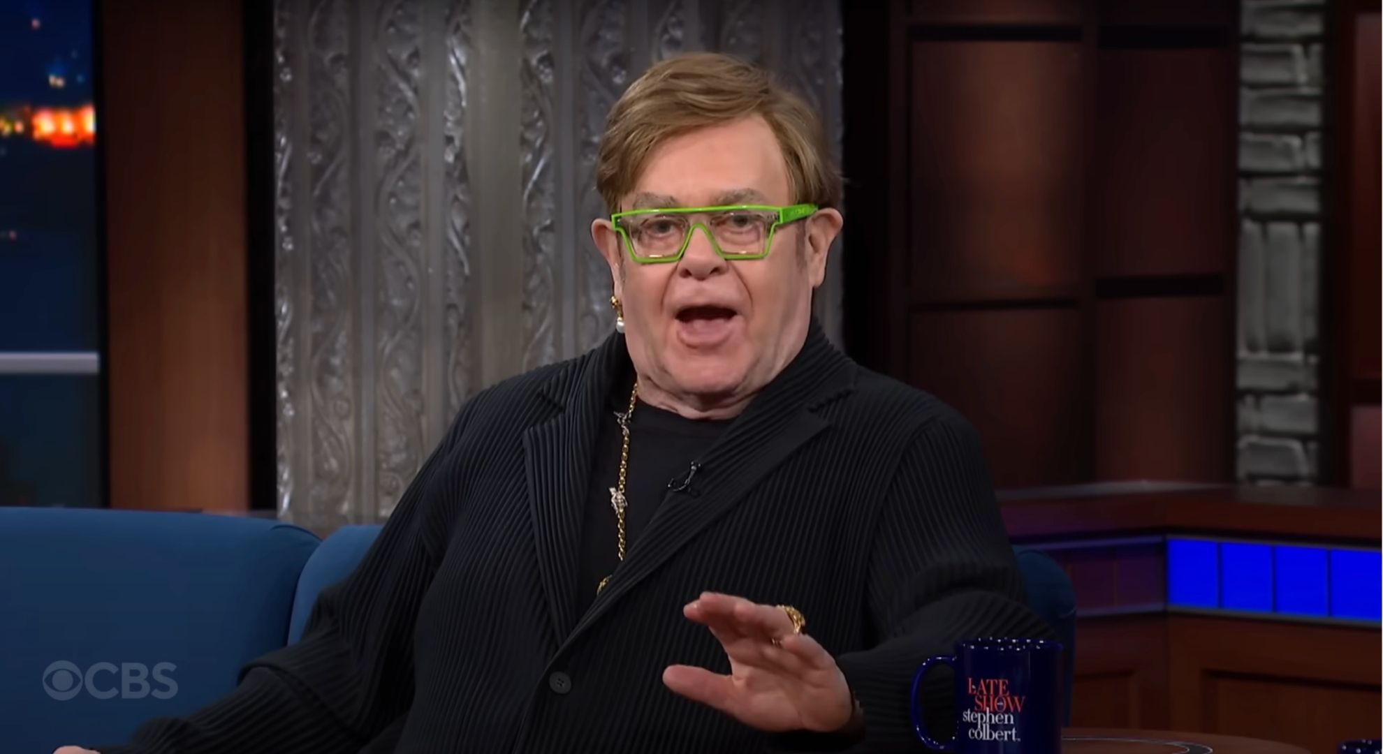 Sir Elton John speaking on a talkshow