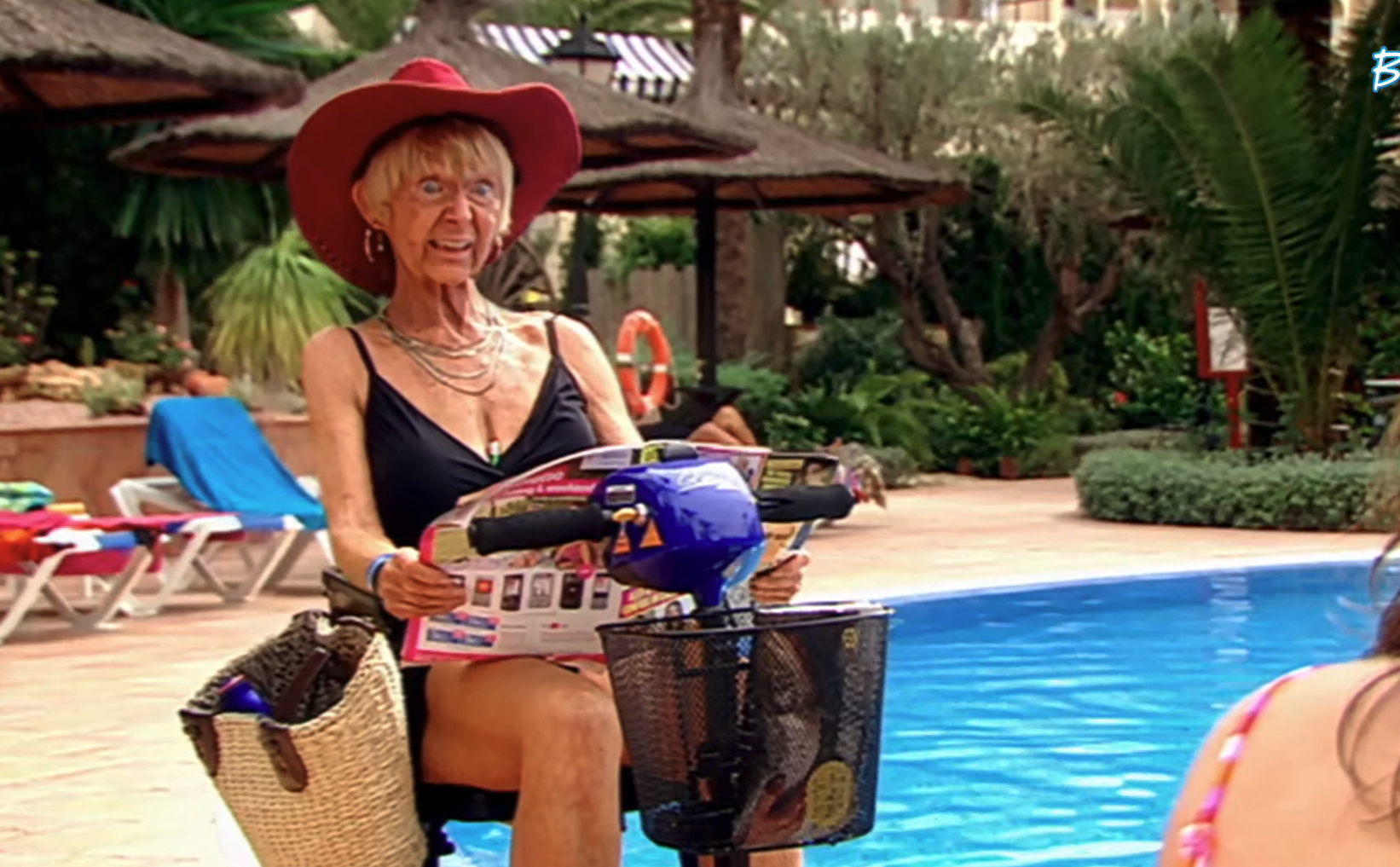 Madge from Benidorm in her mobility scooter