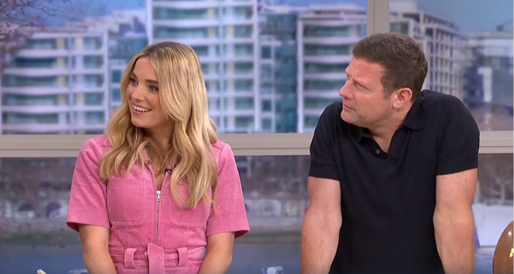 Sian Welby and Dermot O'Leary smiling on This Morning 