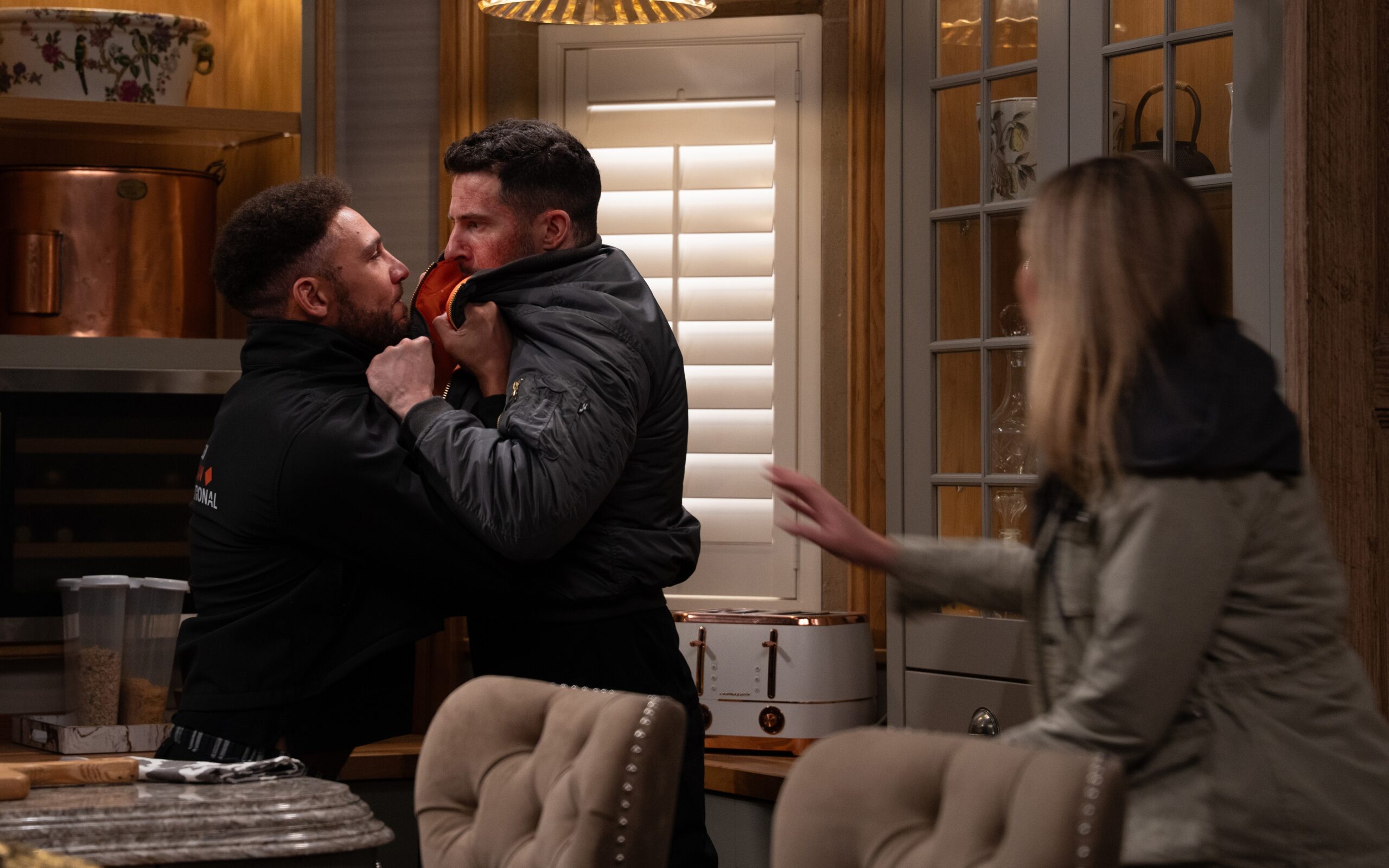 Ross and Billy fighting at Home Farm