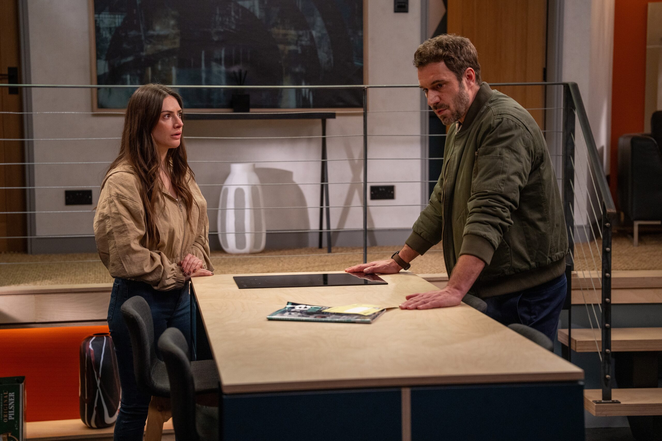 Vic and John talking in Emmerdale 