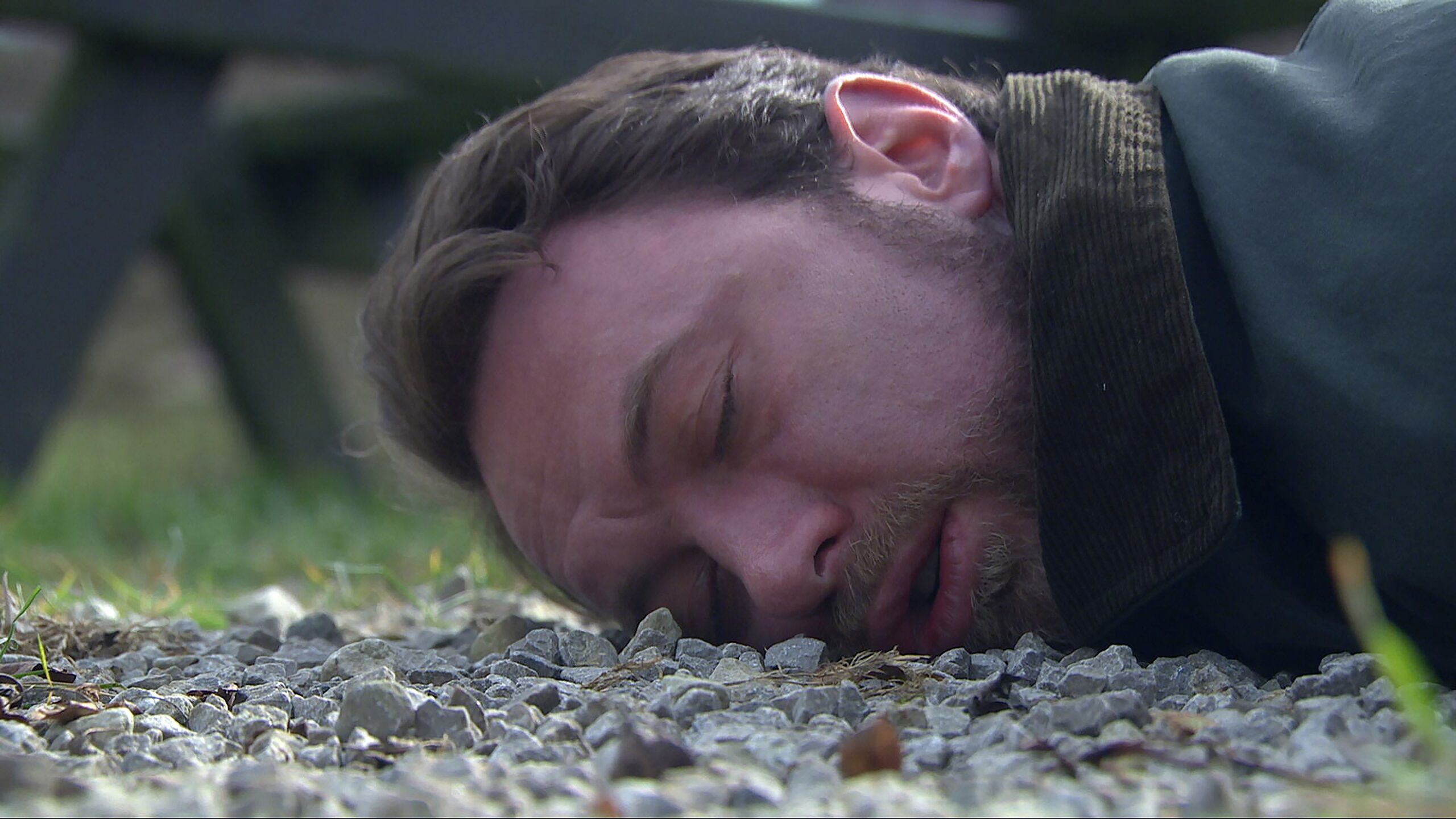Liam unconscious on floor in Emmerdale