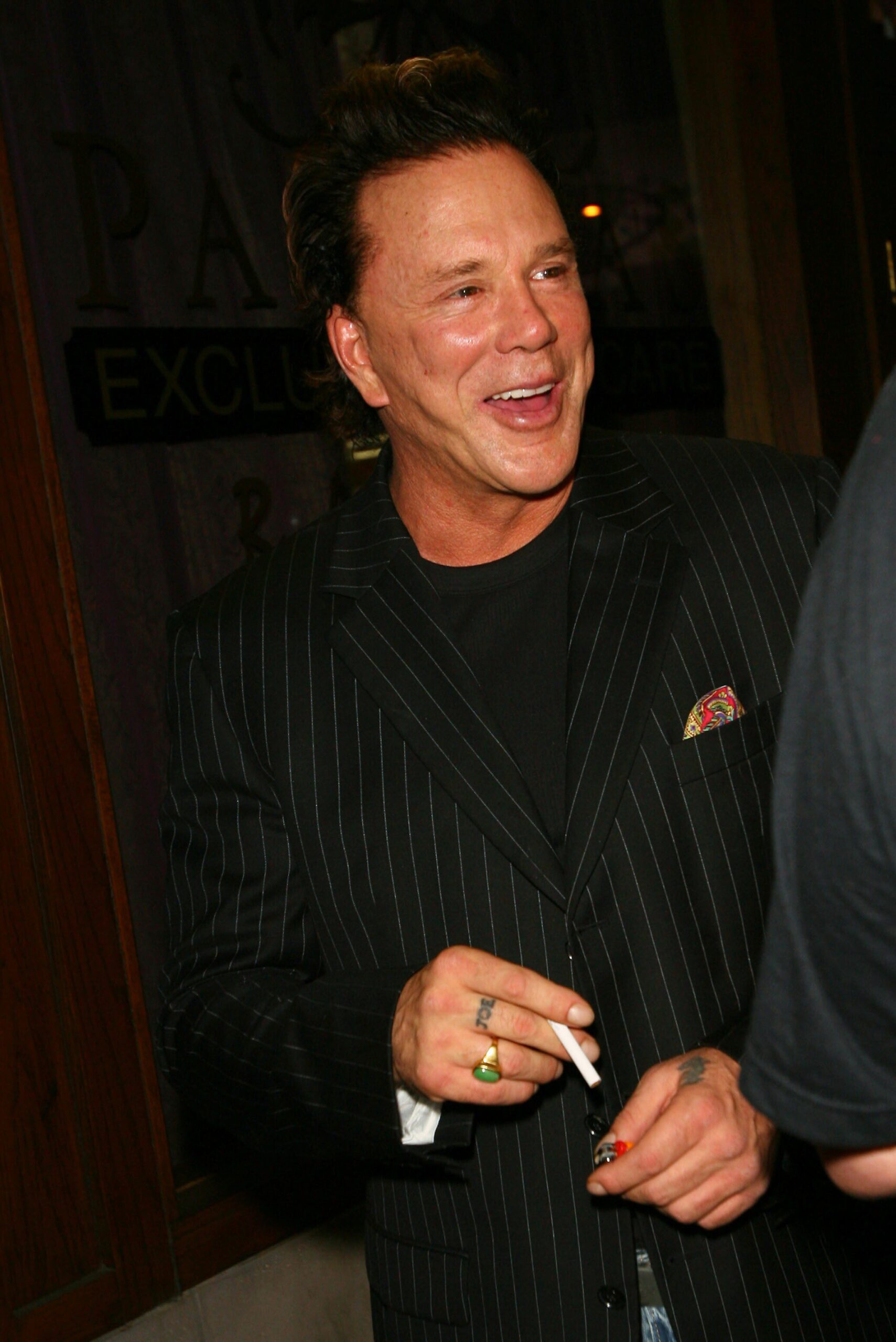 Mickey Rourke smiling