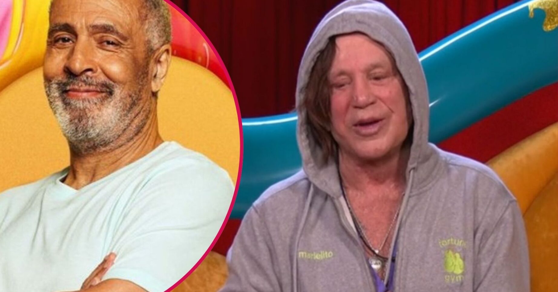 Daley Thompson smiling / Mickey Rourke in the Diary Room