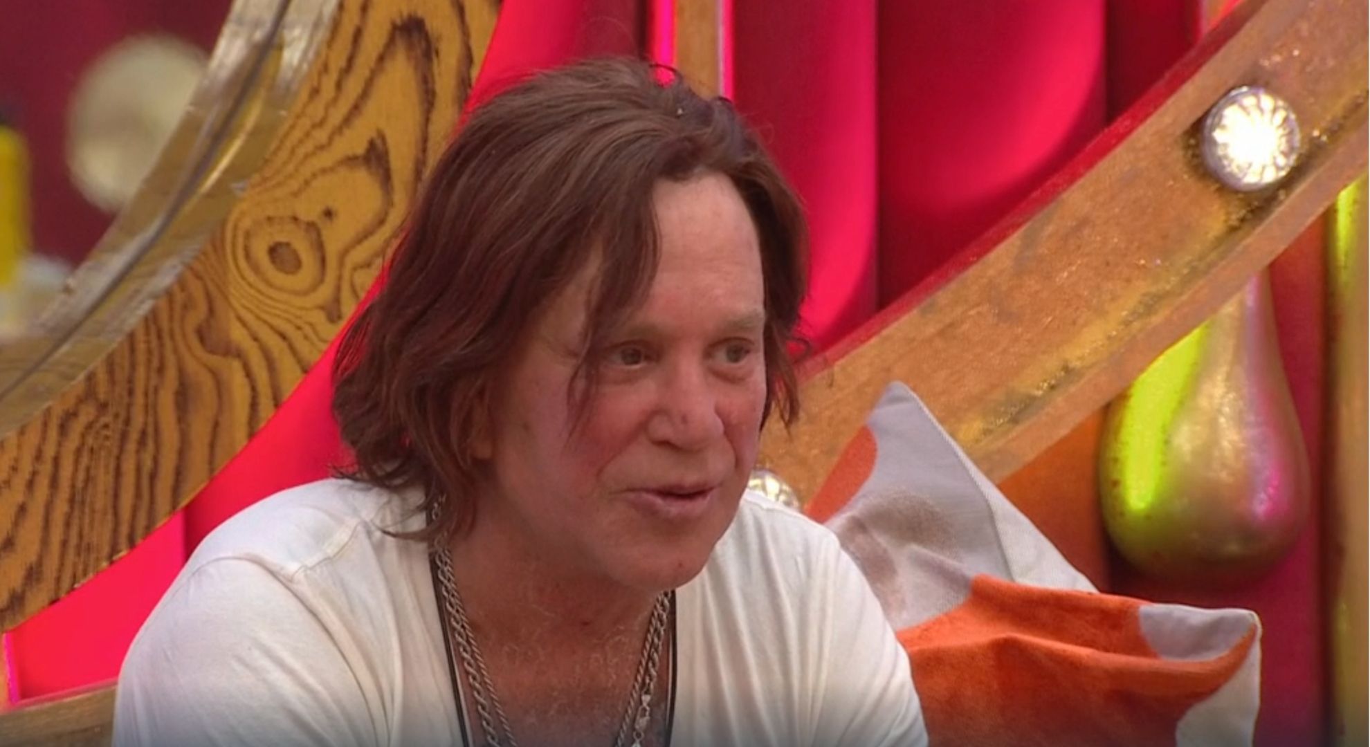 Mickey Rourke speaking on Celebrity Big Brother