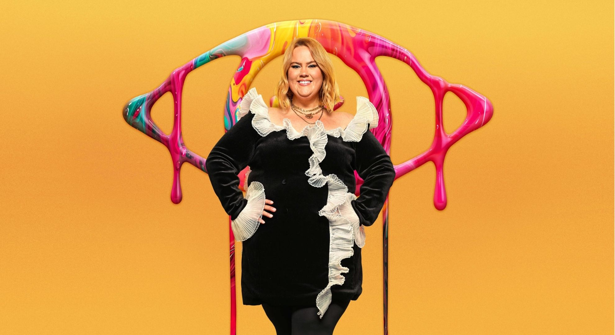 Donna Preston smiling in a Celebrity Big Brother promo pic