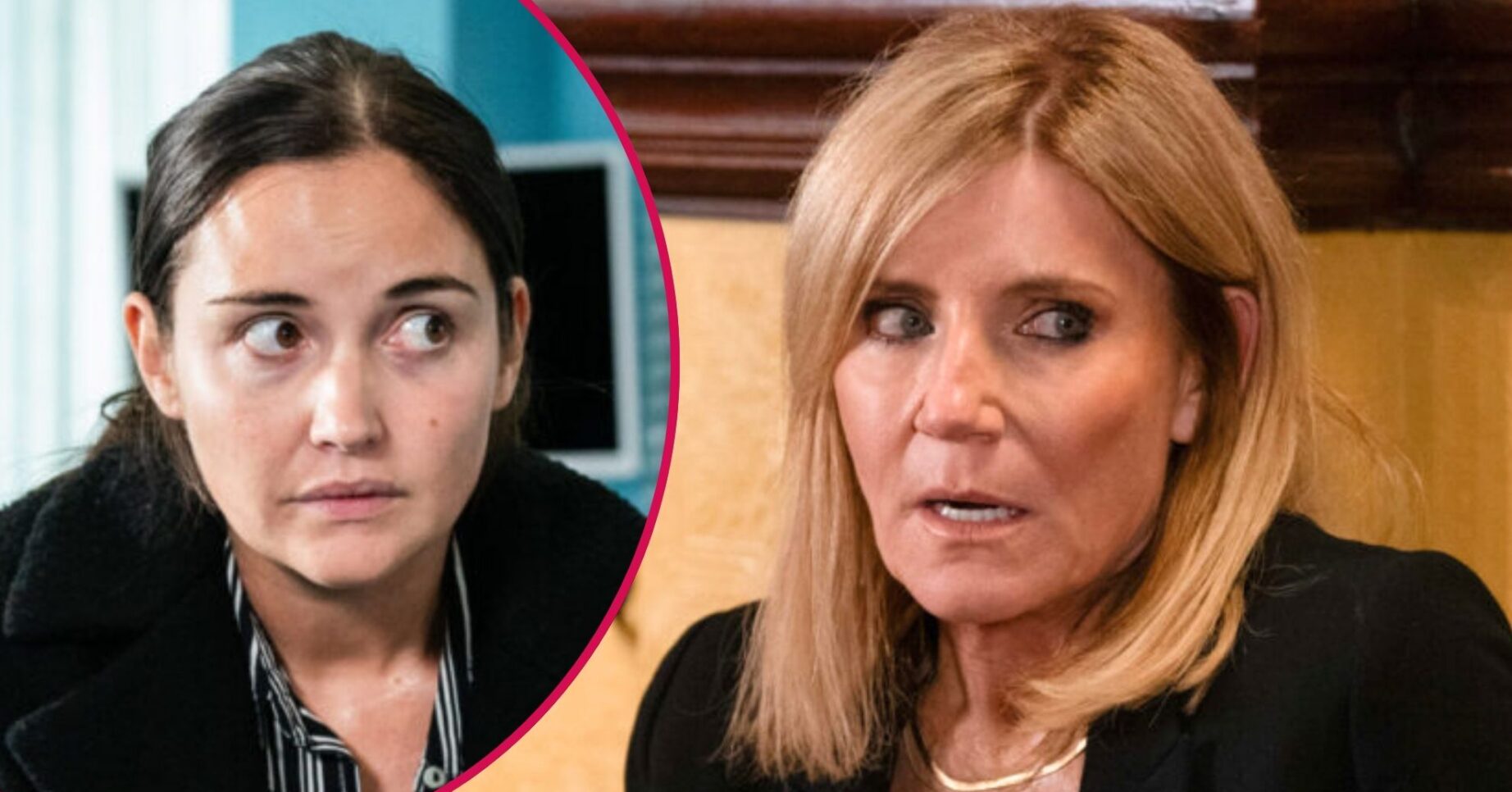 Cindy looks sketchy on EastEnders; inset, Lauren looking worried (Credit: BBC/Composite: ED!)
