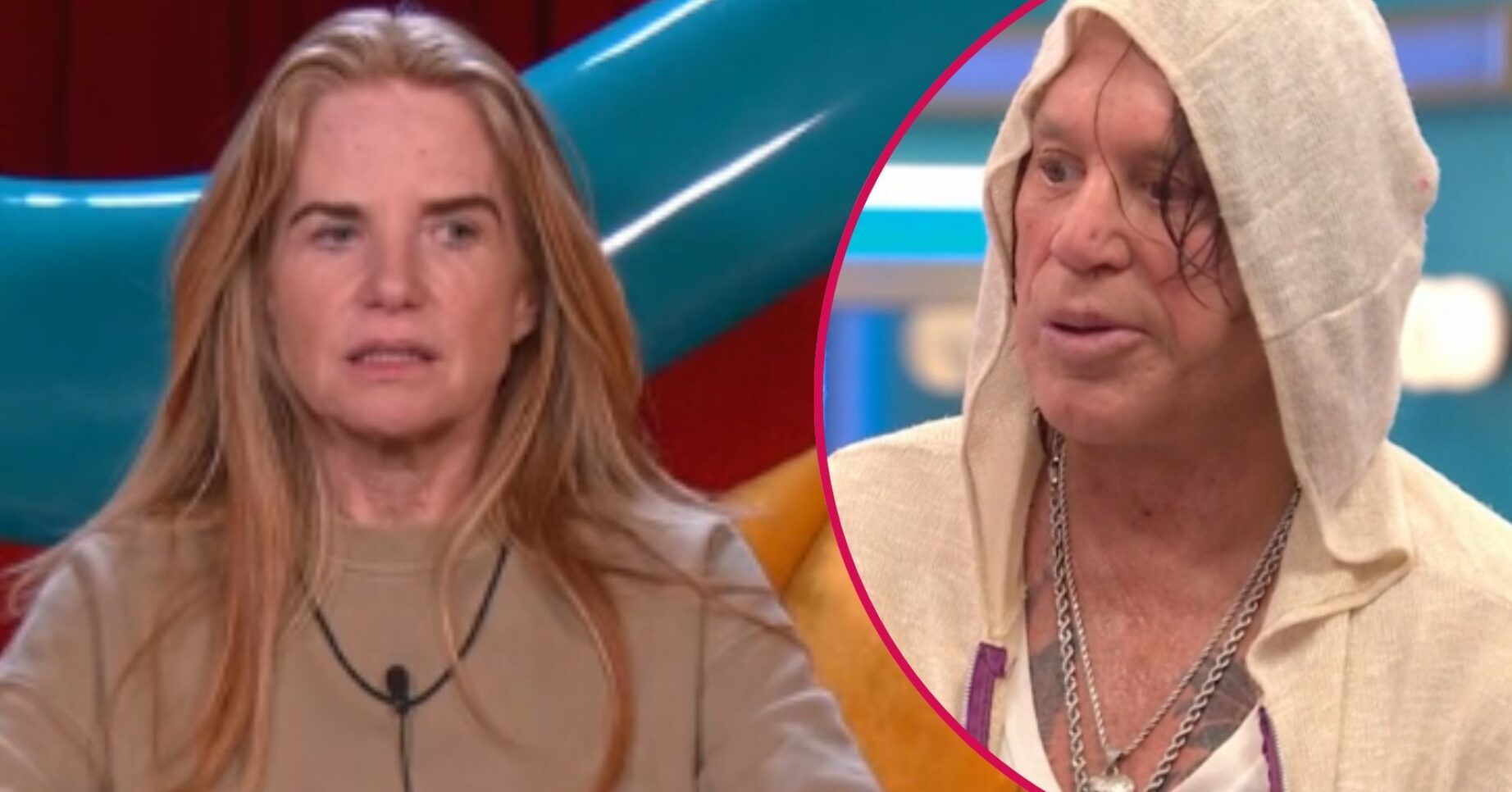 ED composite of Patsy Palmer and Mickey Rourke on Celebrity Big Brother