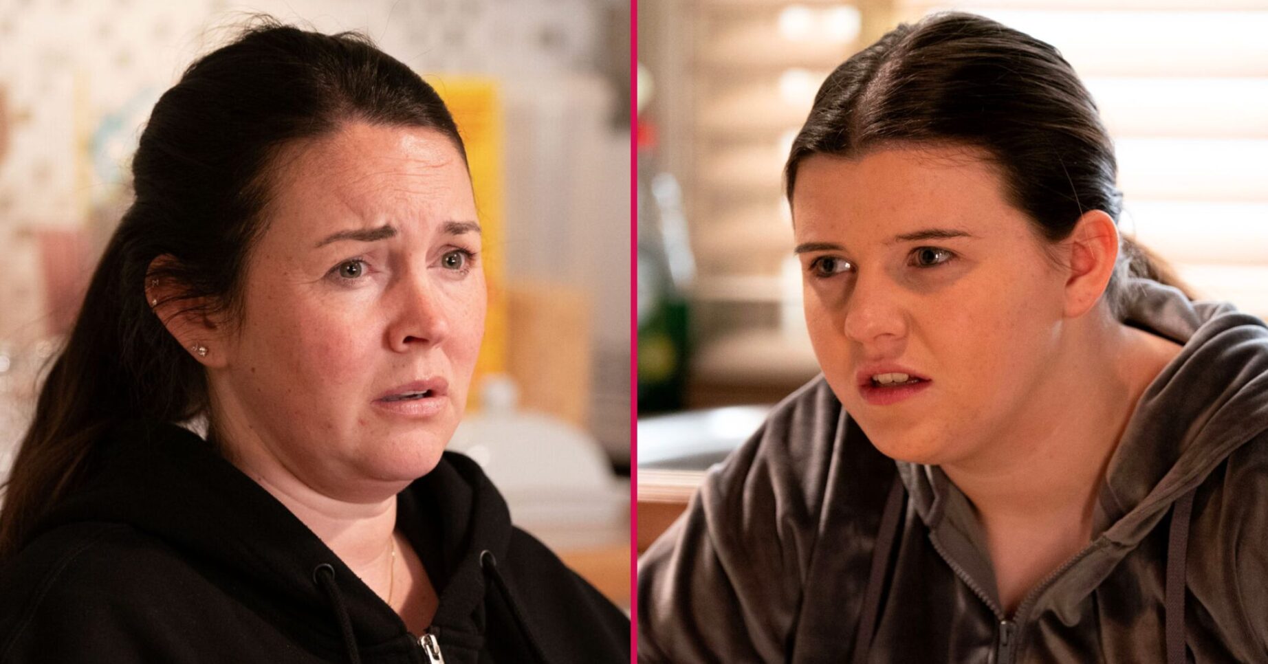 Composite image of Lily and Stacey Slater on EastEnders, both looking miserable (Credit: BBC/Composite: ED!)