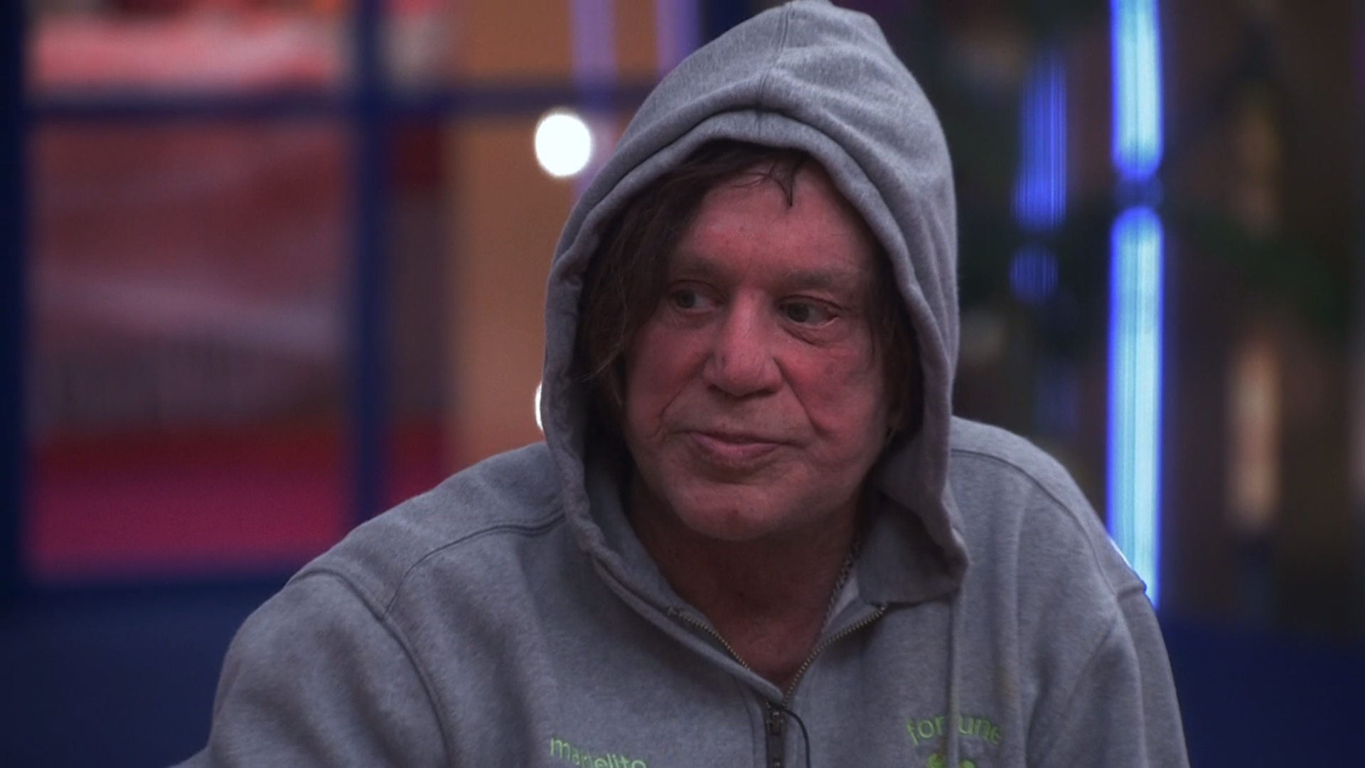 Mickey Rourke in the Celebrity Big Brother house