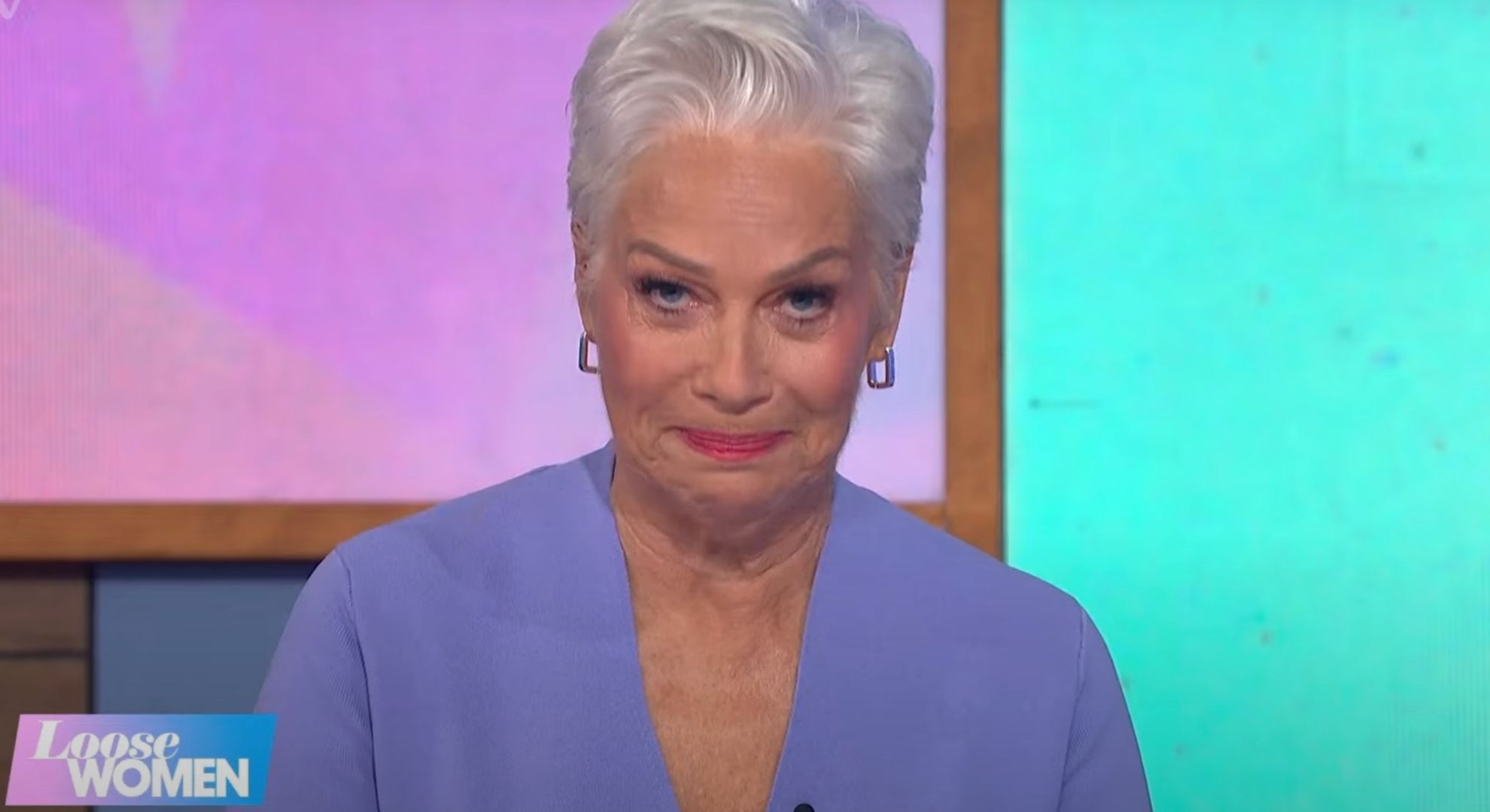 Denise Welch smirking on Loose Women