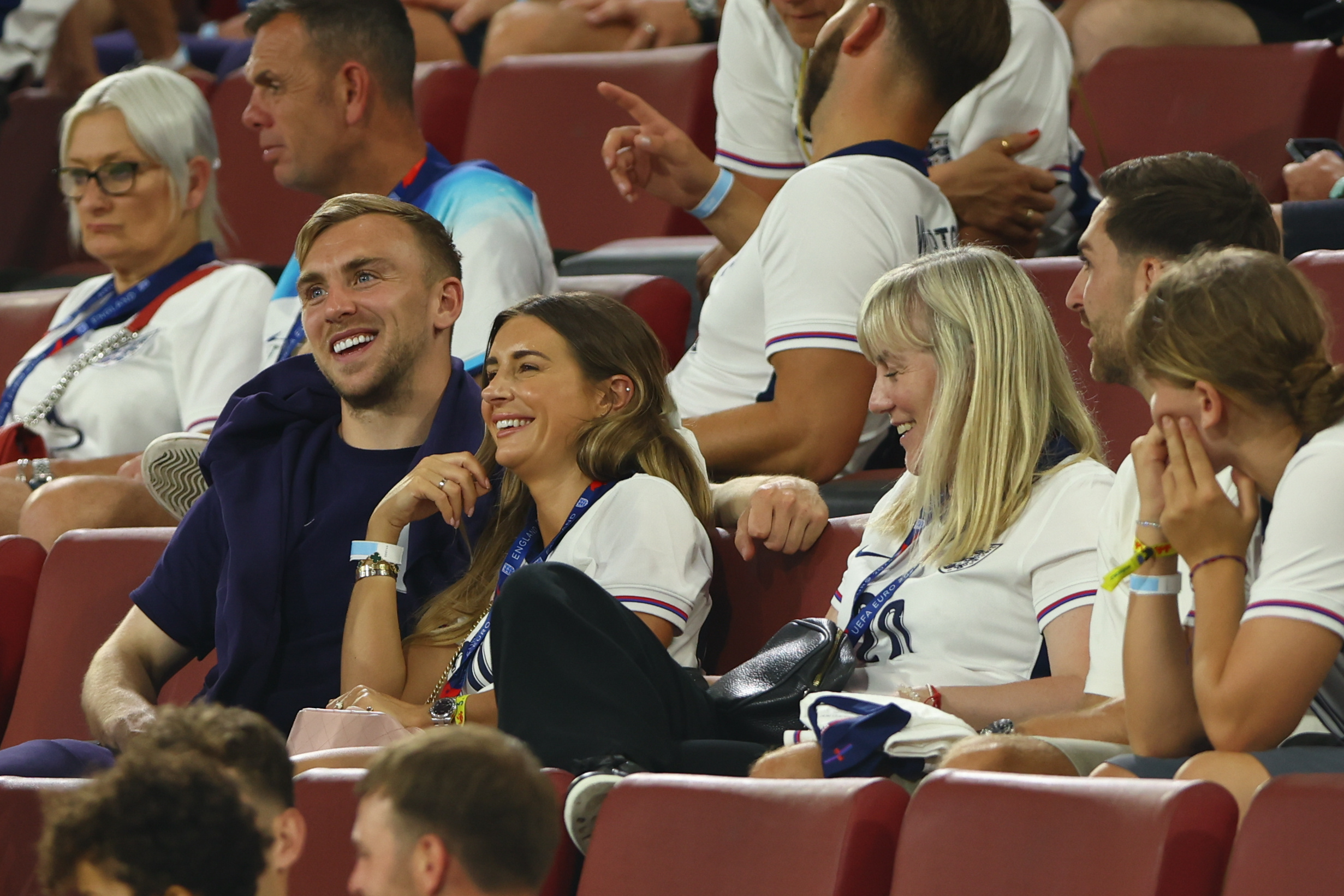Dani Dyer supporting fiance at football match