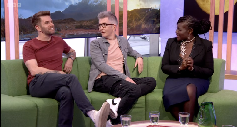 Joel Dommett and Dame Maggie on The One Show