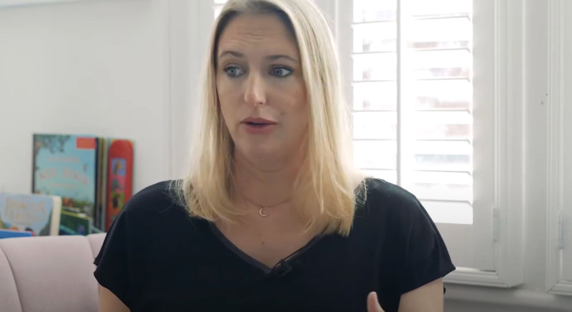 Ali Bastian looking sad