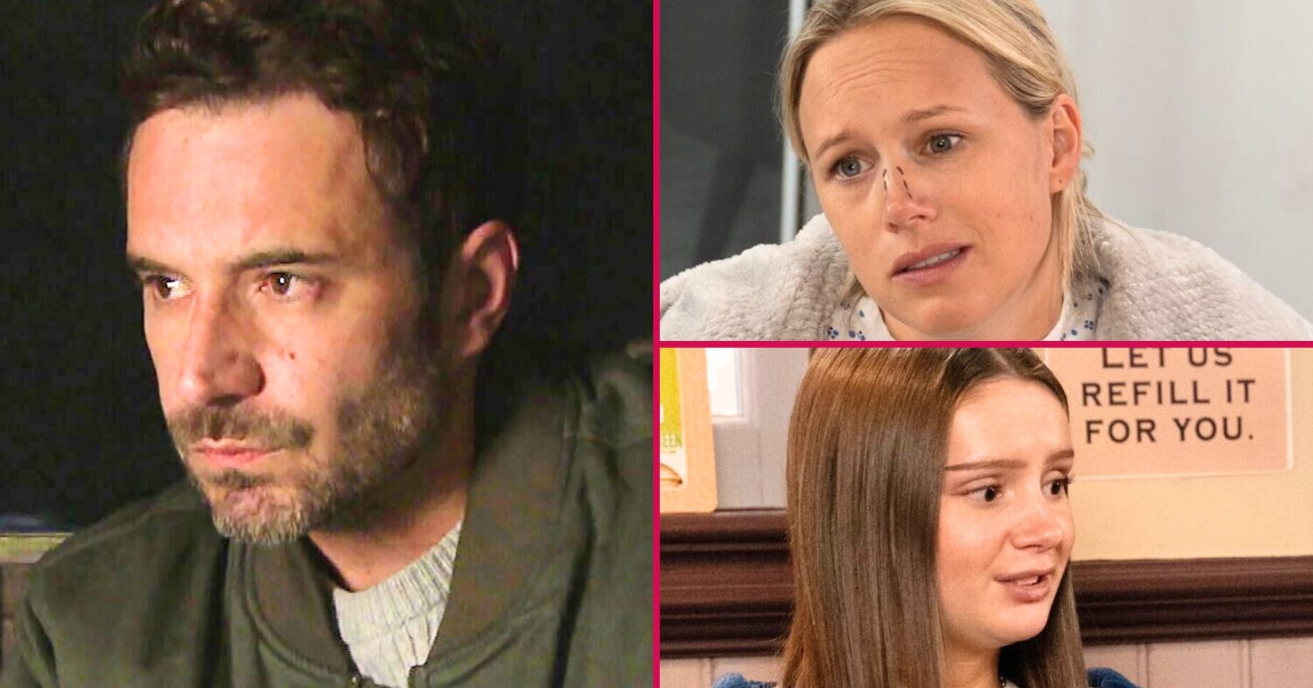 Emmerdale's John, Steph, Sarah