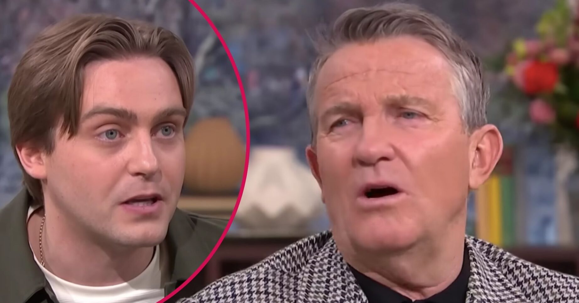 Bradley and Barney looking serious