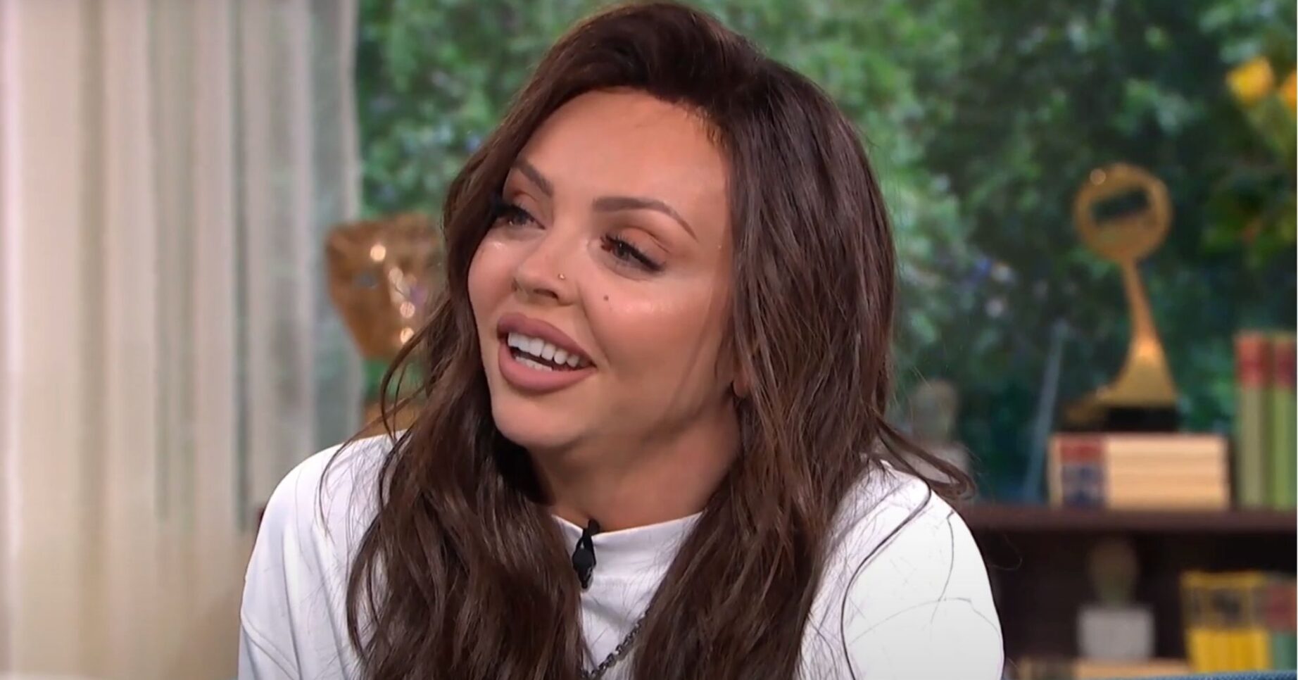 Jesy Nelson smiling on This Morning