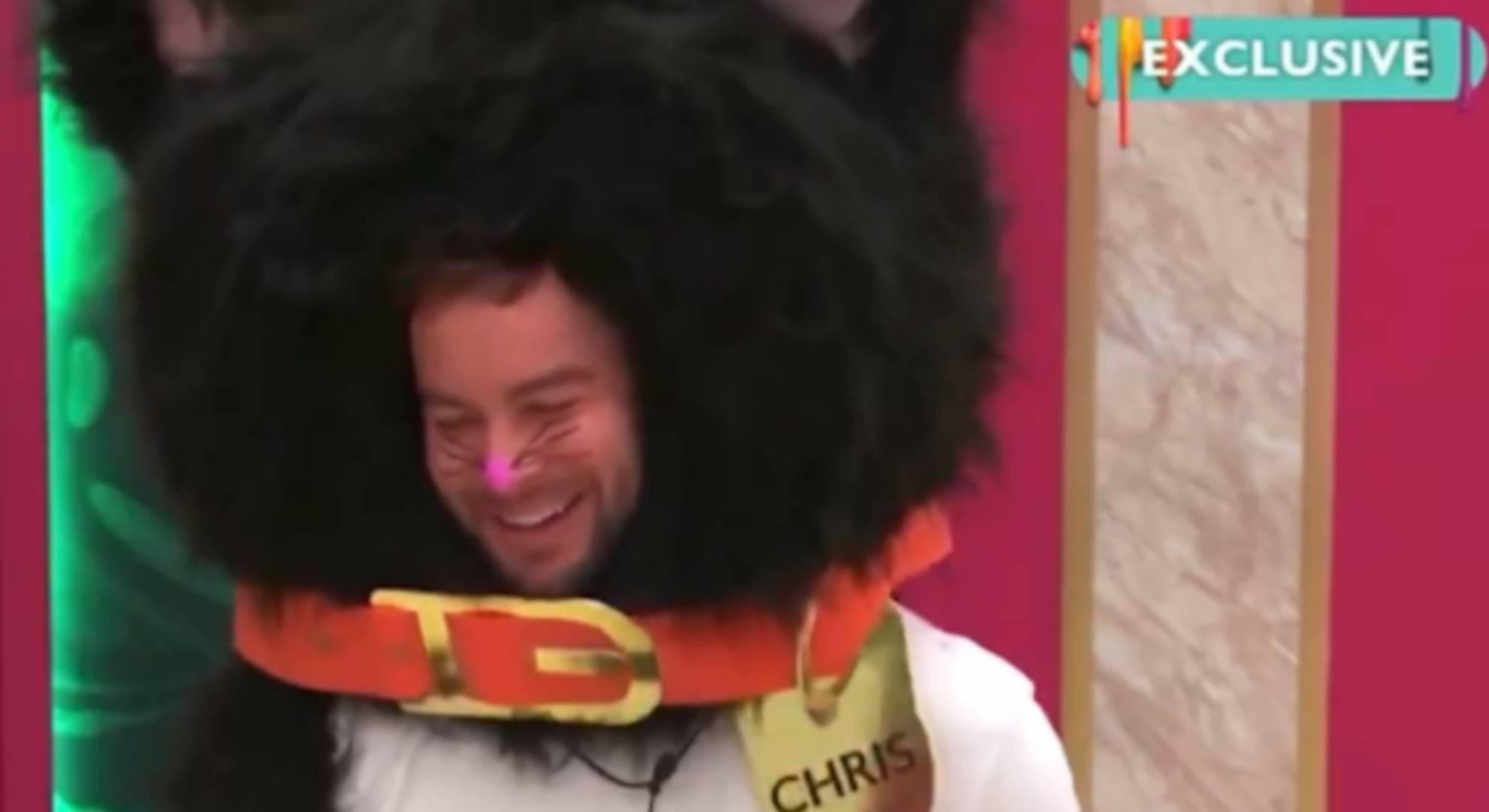 Celebrity Big Brother star Chris Hughes dressed as a cat