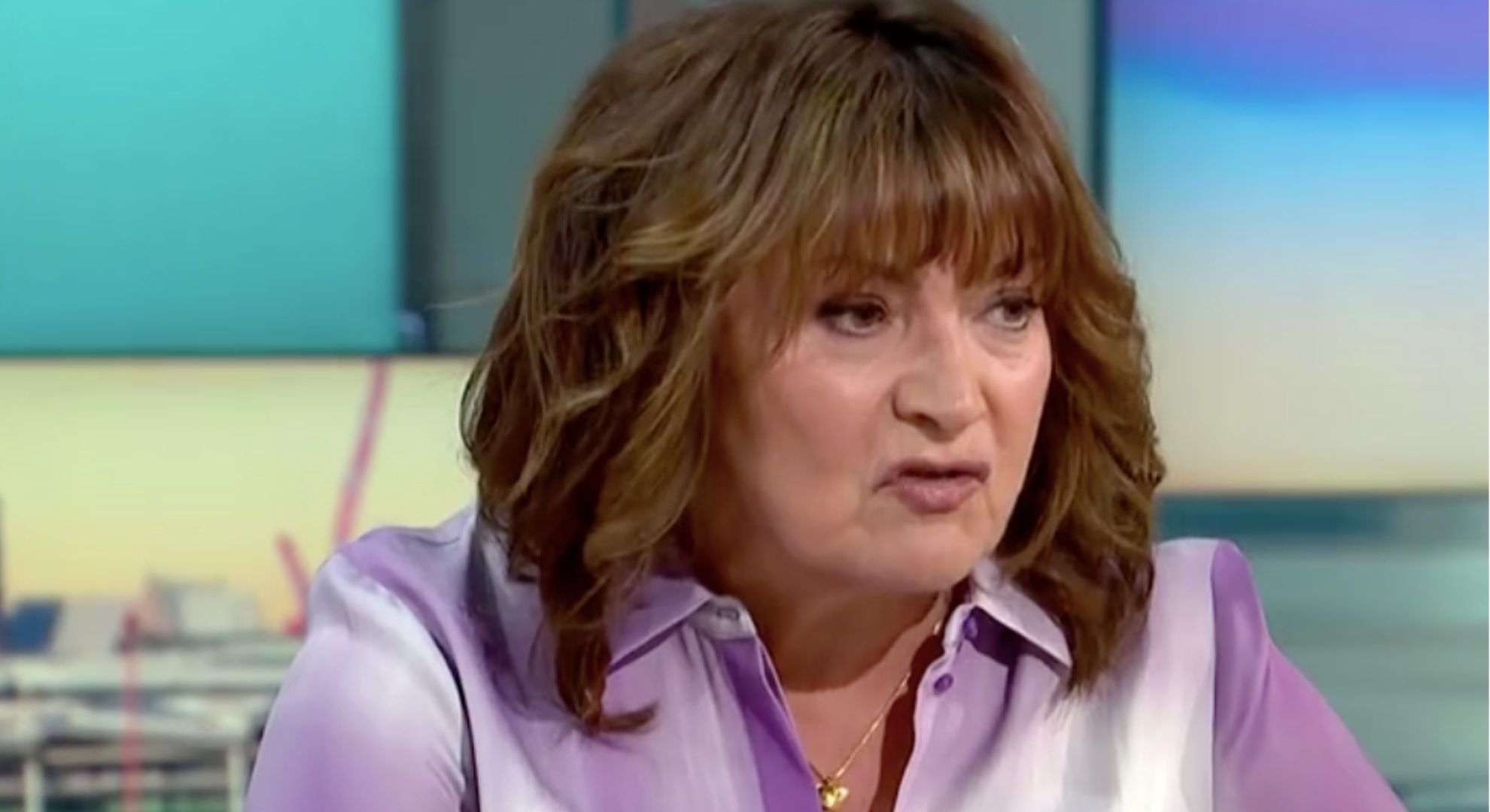 Lorraine Kelly looking serious