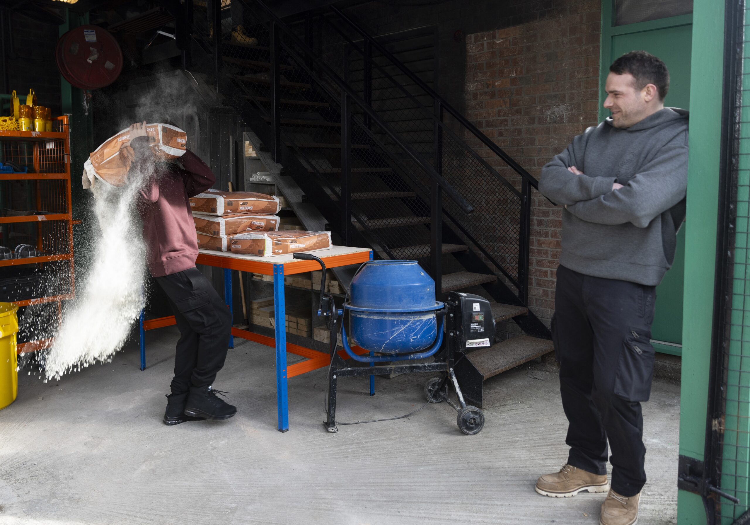 Coronation Street's Mick at builder's yard with Liam