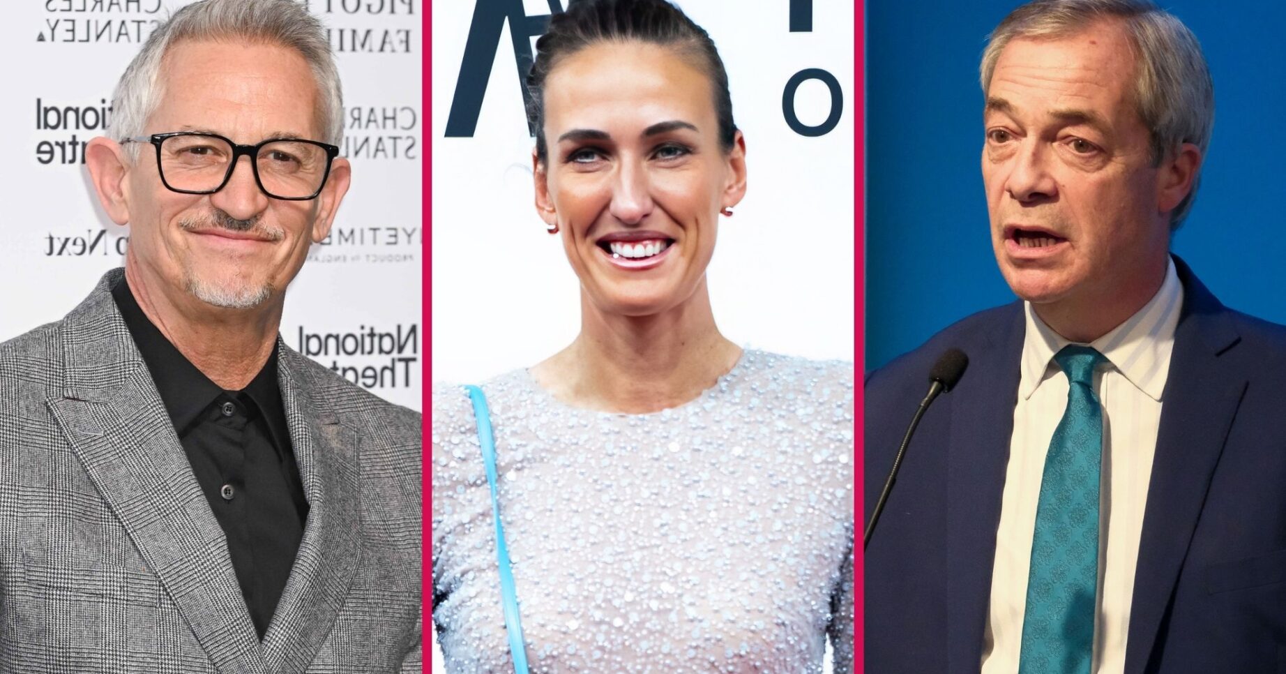 Gary Lineker, Jill Scott and Nigel Farage