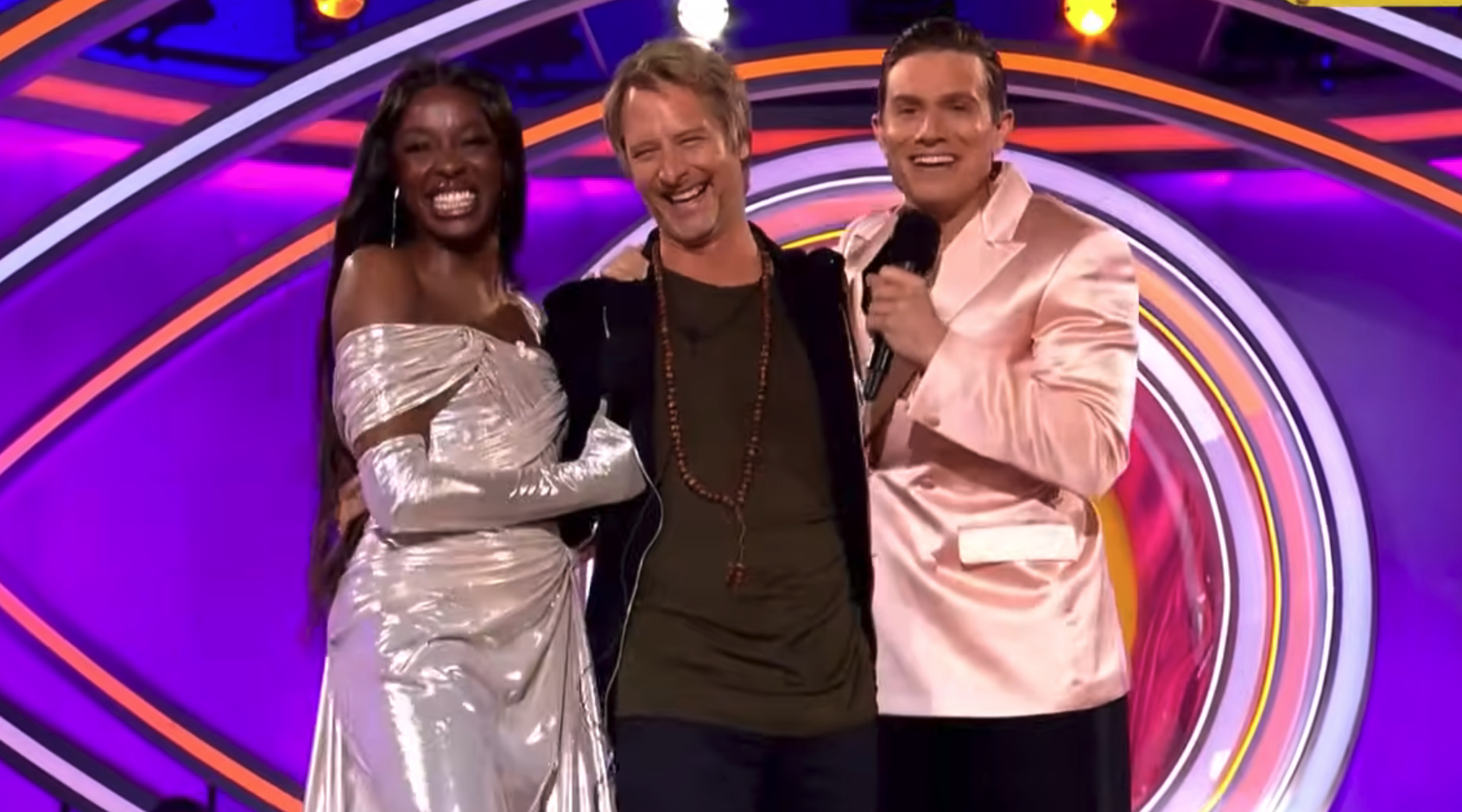 AJ Odudu and Will Best hosting the CBB final with Chesney Hawkes
