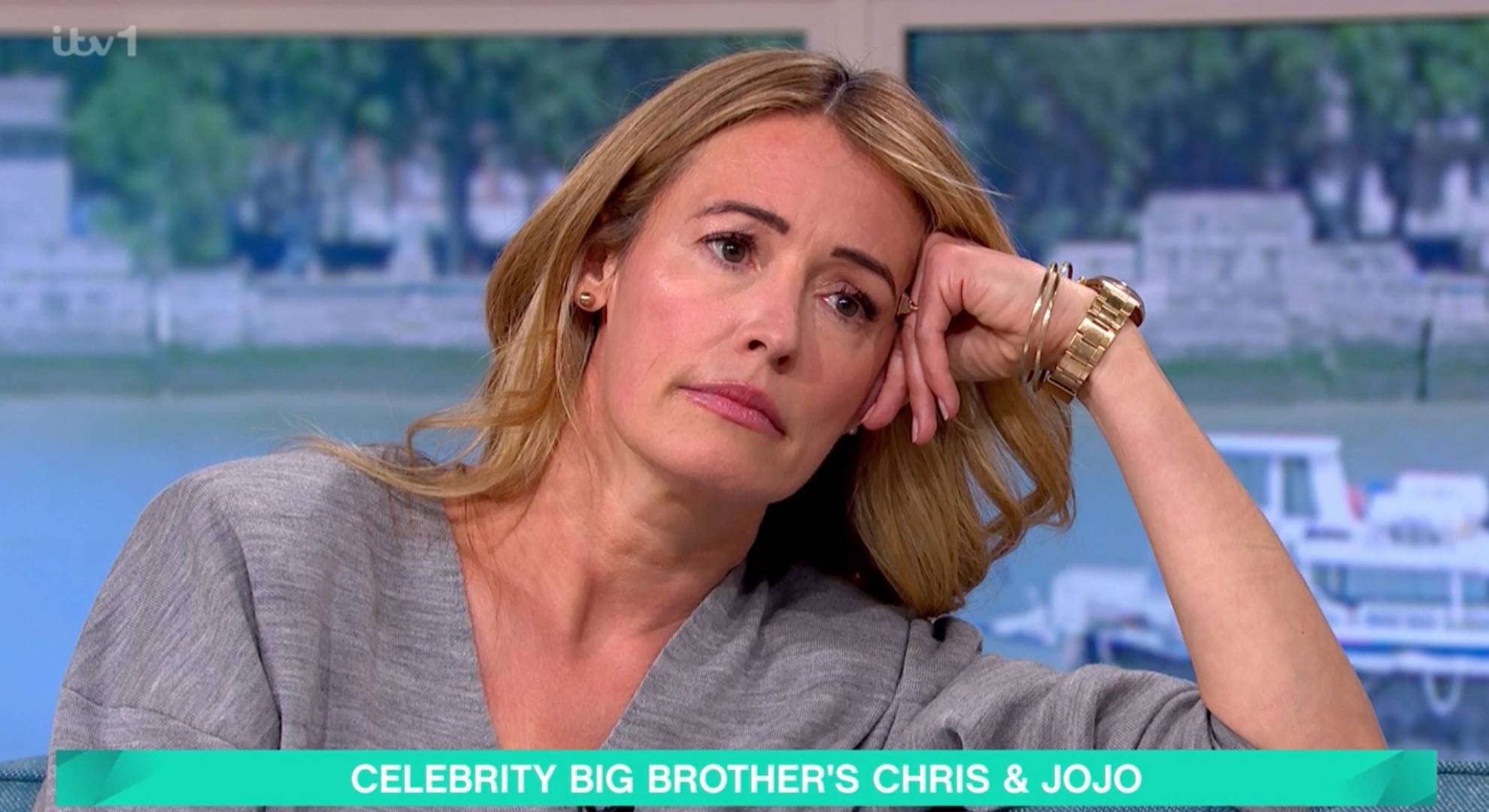 Cat Deeley listens intently