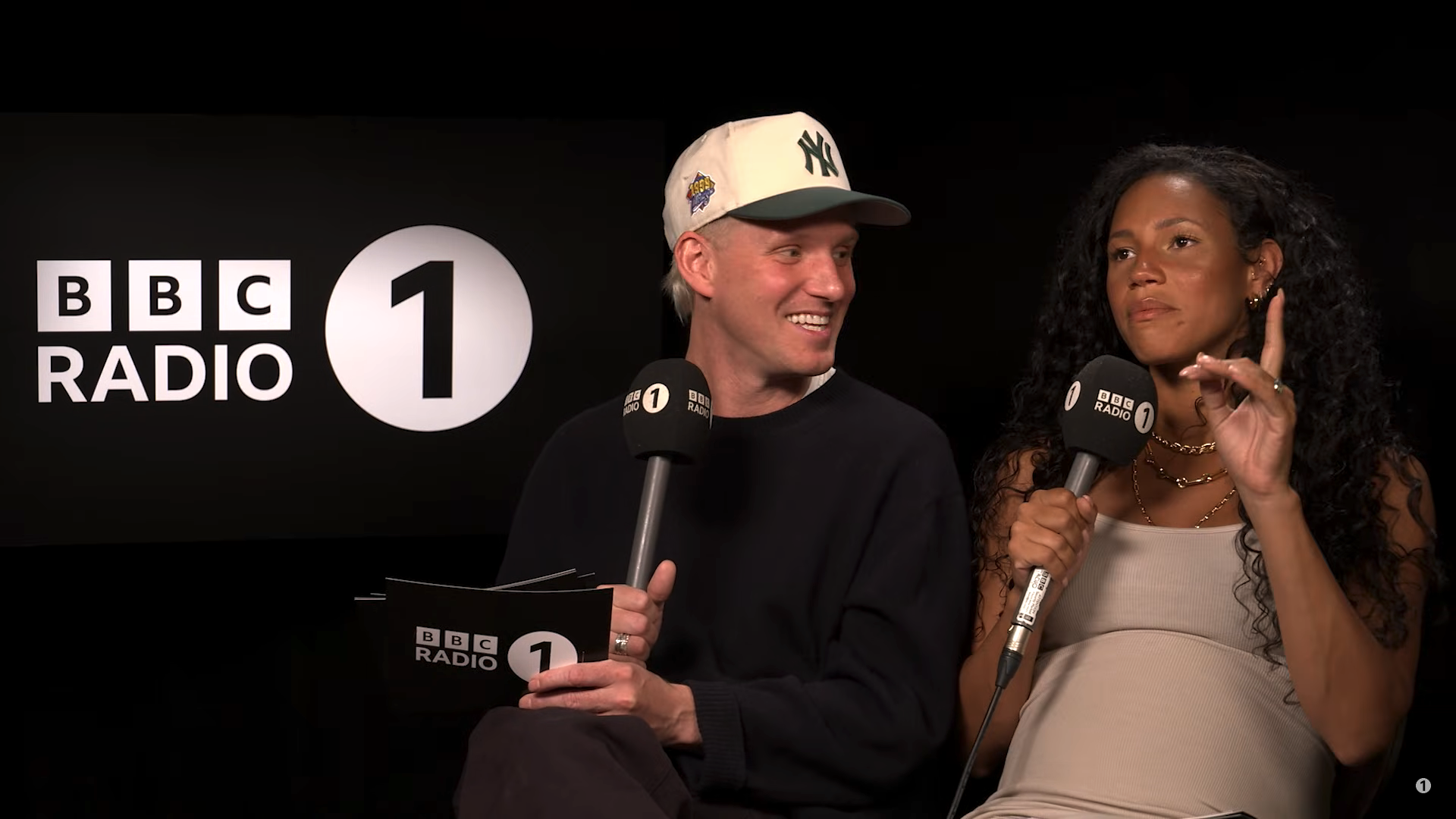 Jamie Laing and Vick Hope fronting a Radio 1 podcast