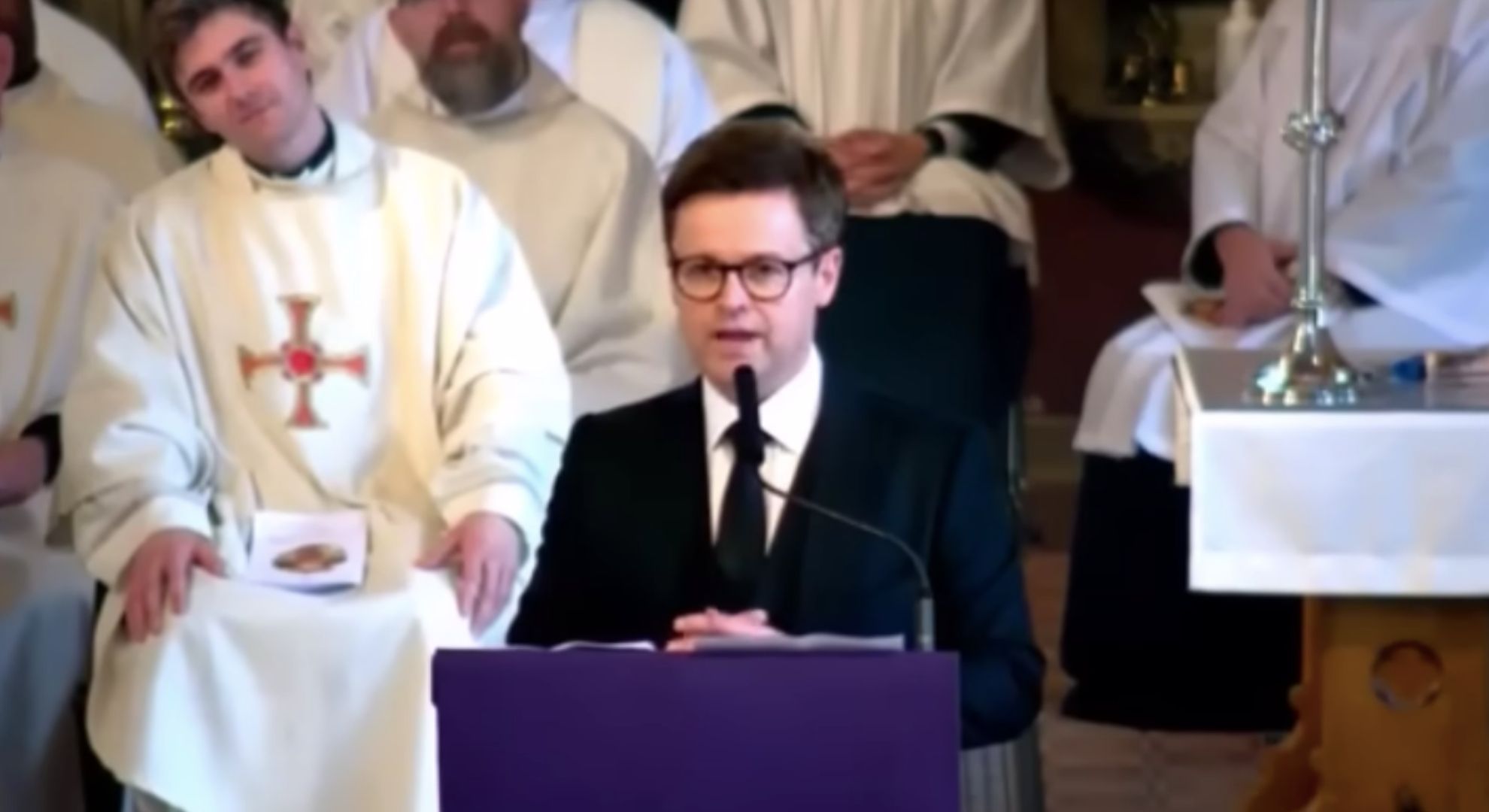 Declan Donnelly at the funeral of his brother