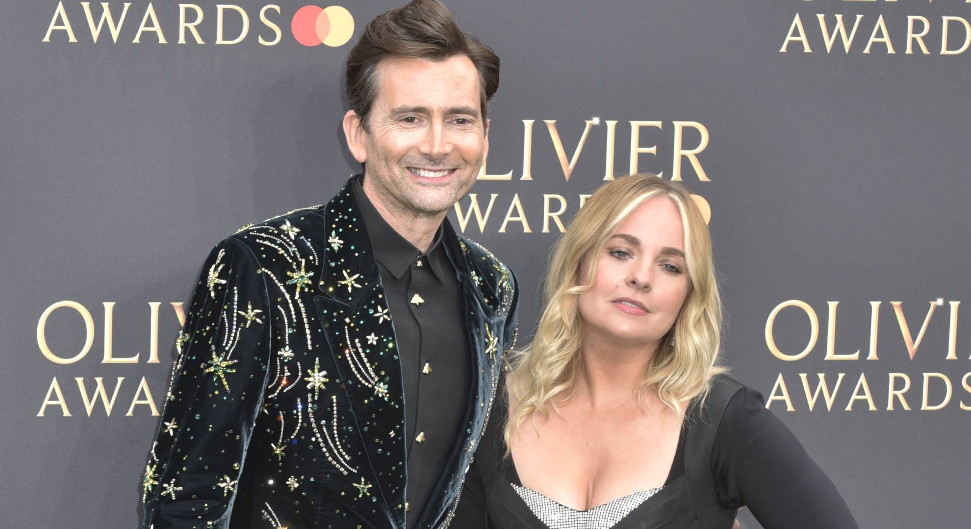 David Tennant and his wife Georgia Tennant pose for pics