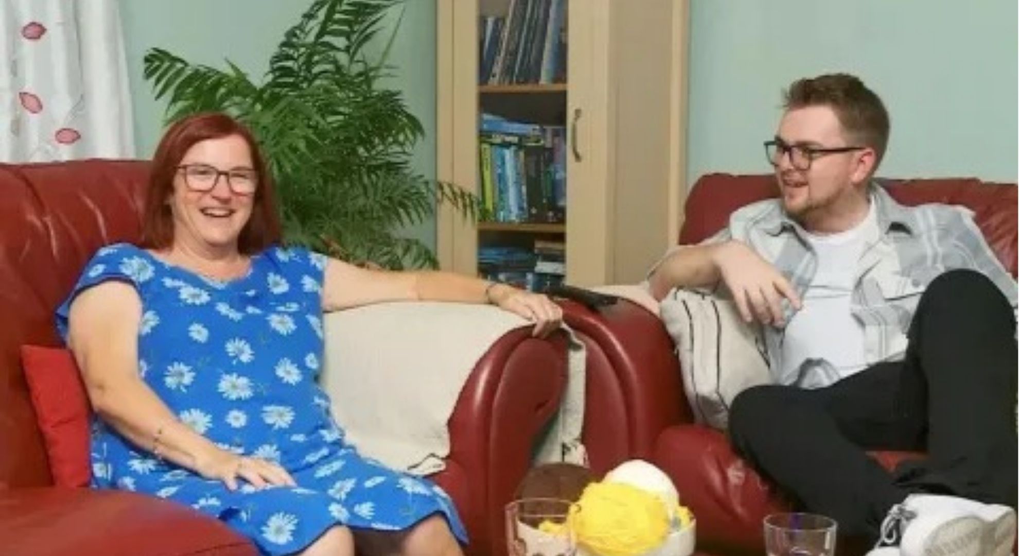 Elaine and her son on Gogglebox