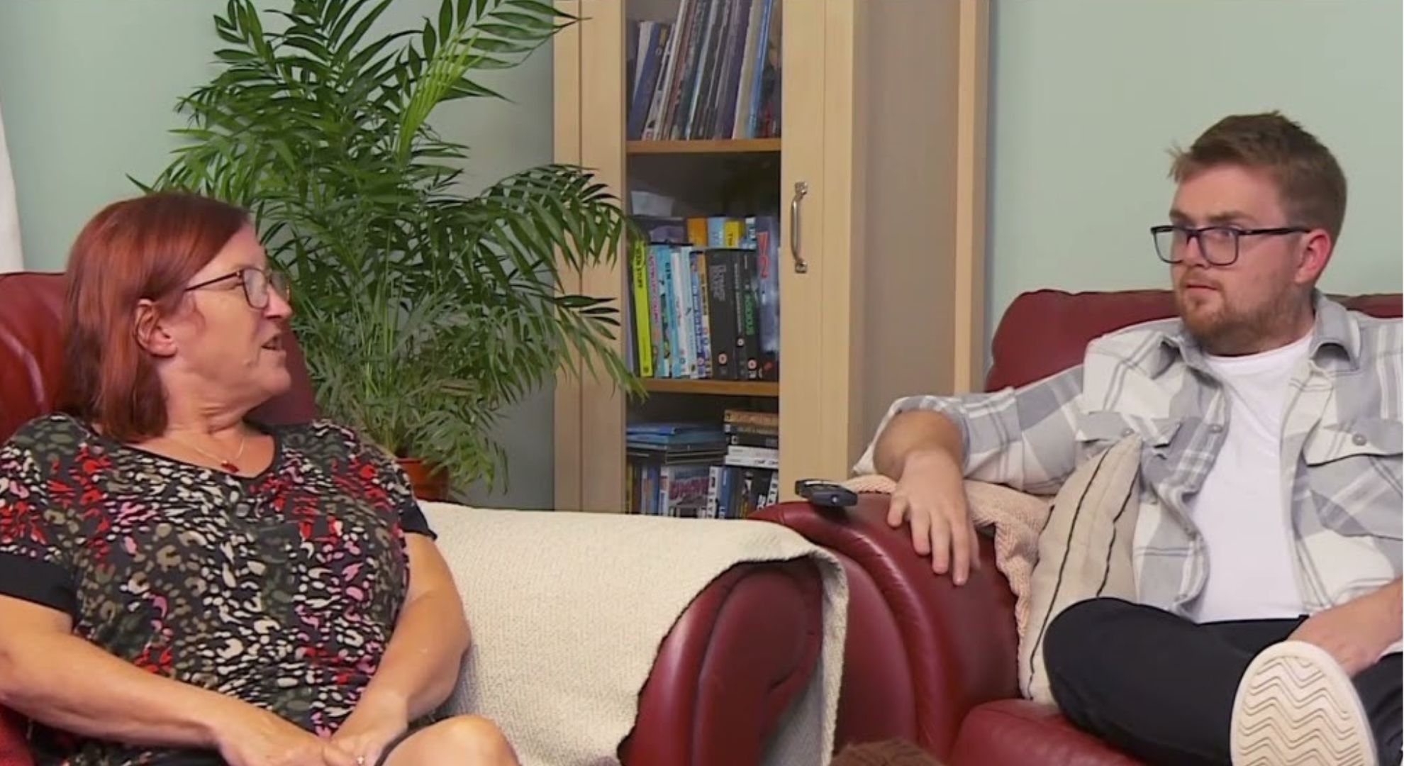 Elaine and her son on Gogglebox