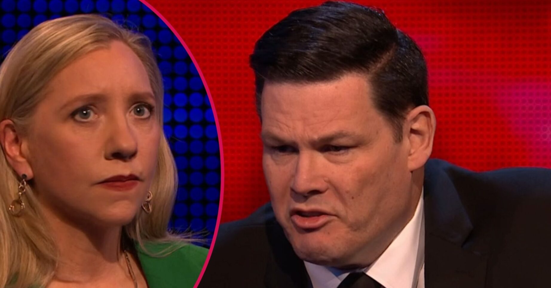 Rachel on The Chase / Mark Labbett looking cross