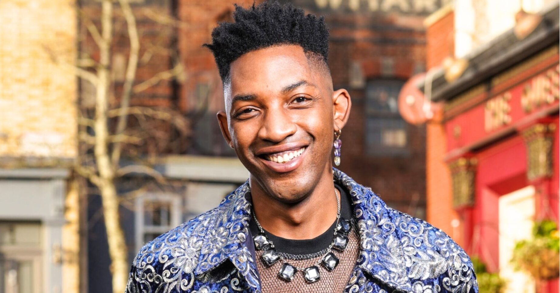 Felix smiling in an EastEnders publicity shot (Credit: BBC/Composite: ED!)