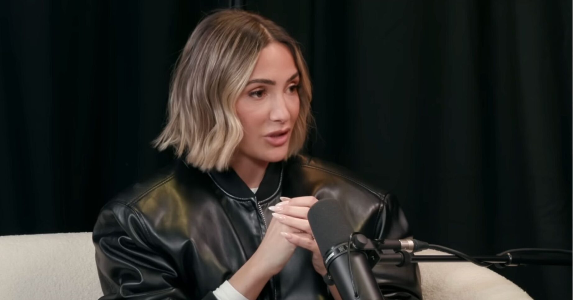 Frankie Bridge on a podcast