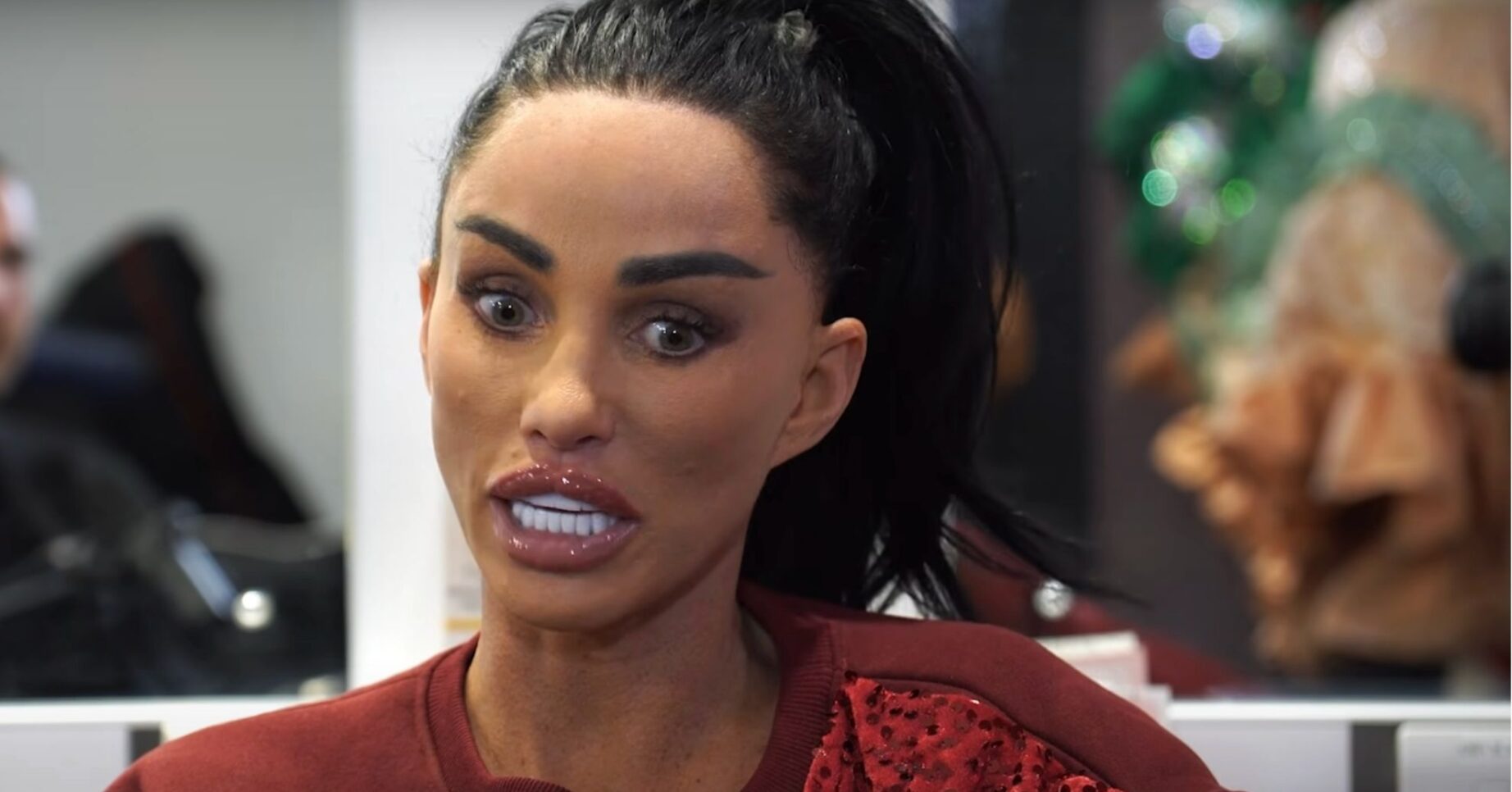 Katie Price speaking on a podcast