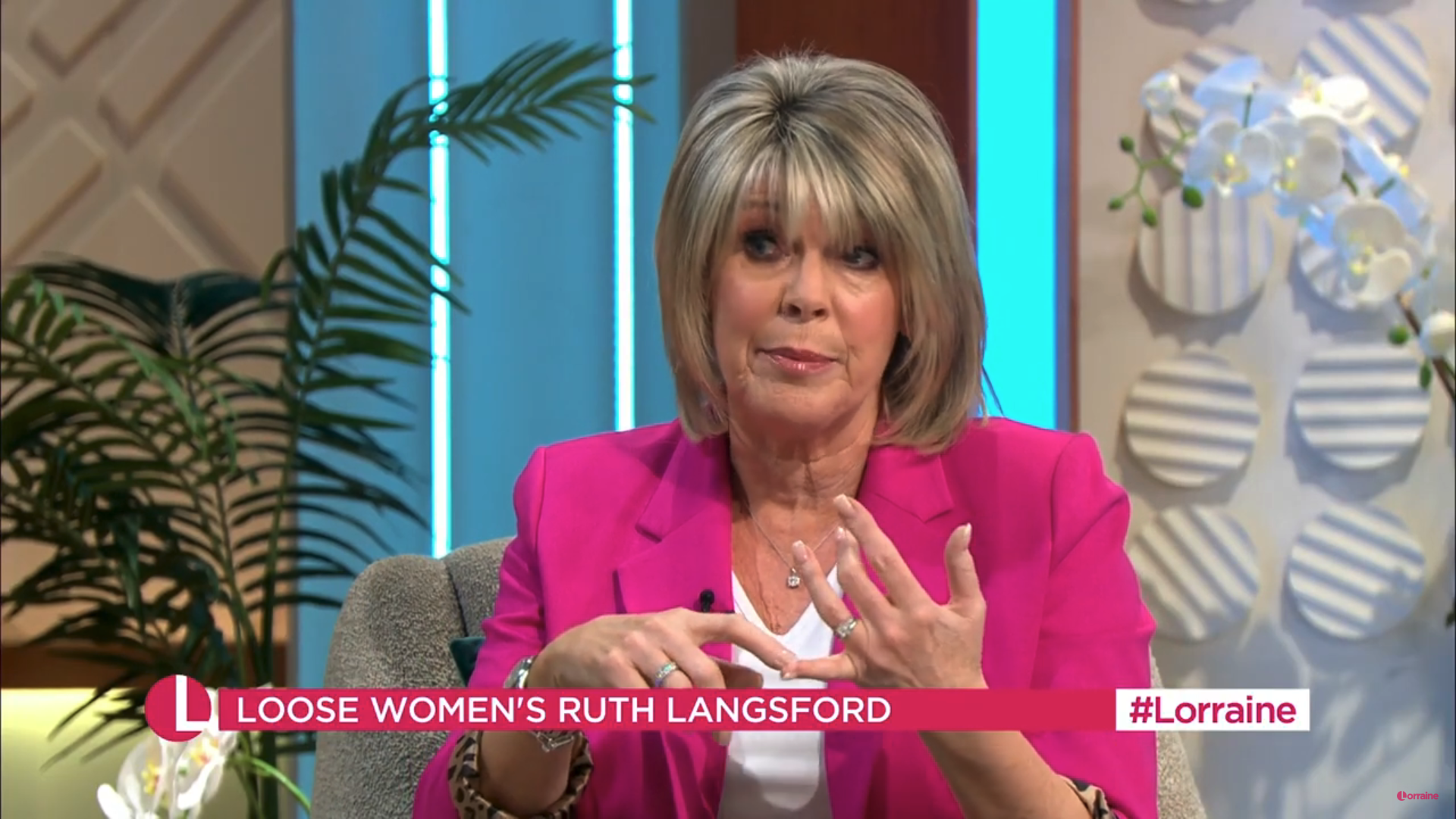 Ruth Langsford in a pink jacket