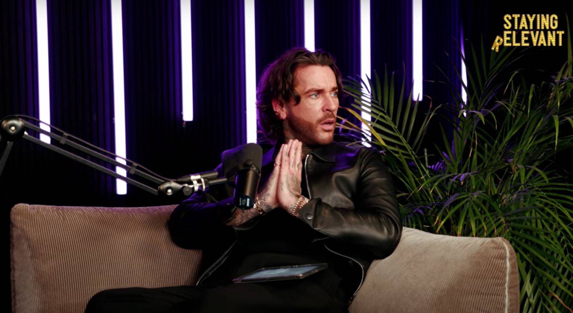 Pete Wicks puts his hands together