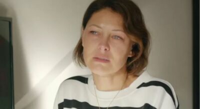 Emma Willis looking sad