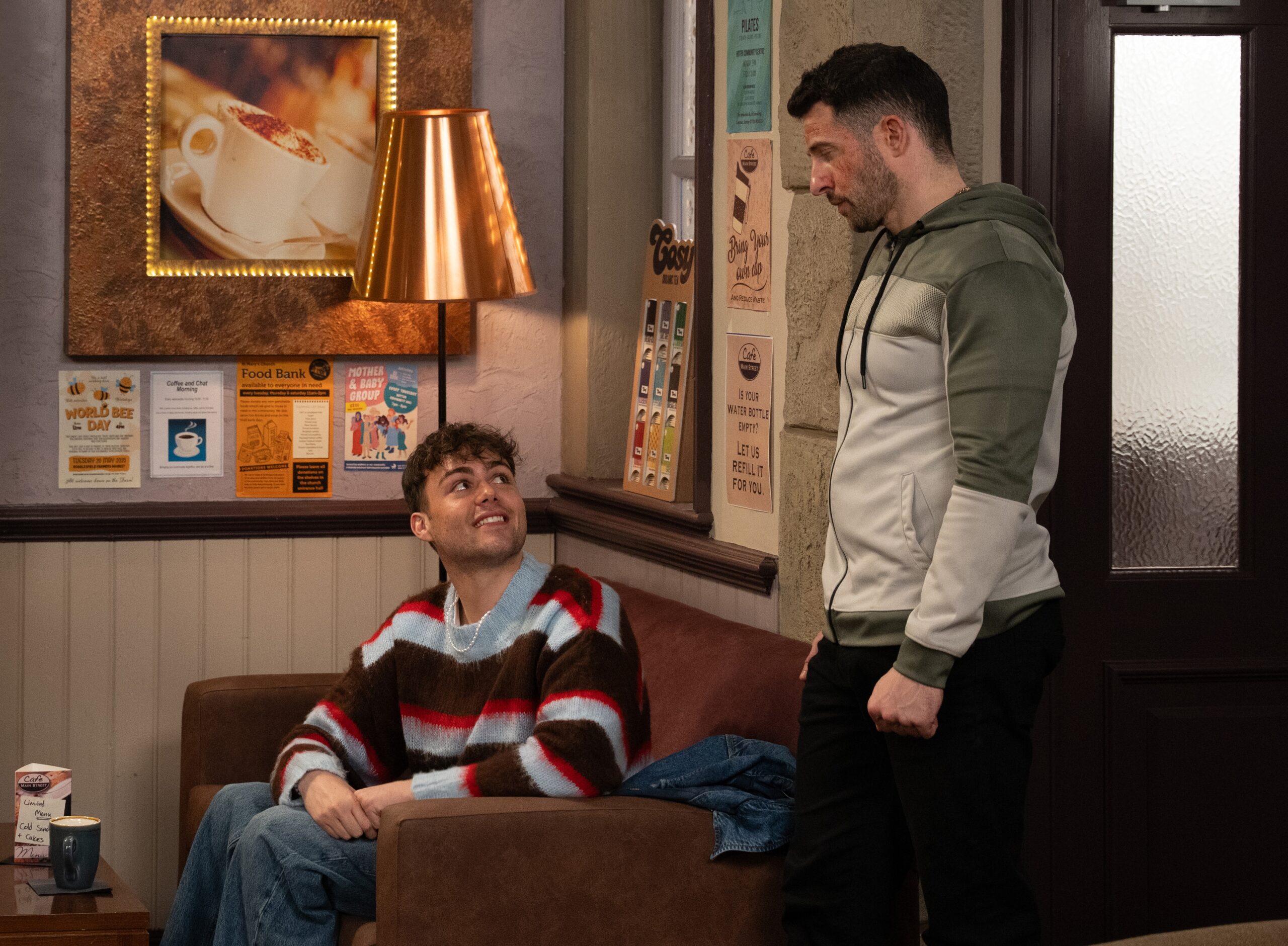 Emmerdale's Lewis talking to Ross