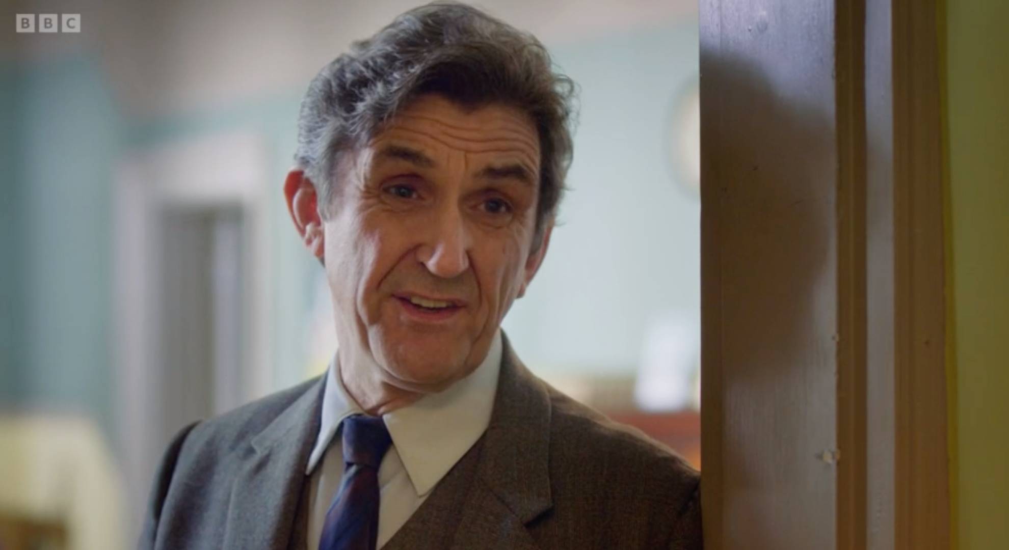 Stephen McGann performing in character